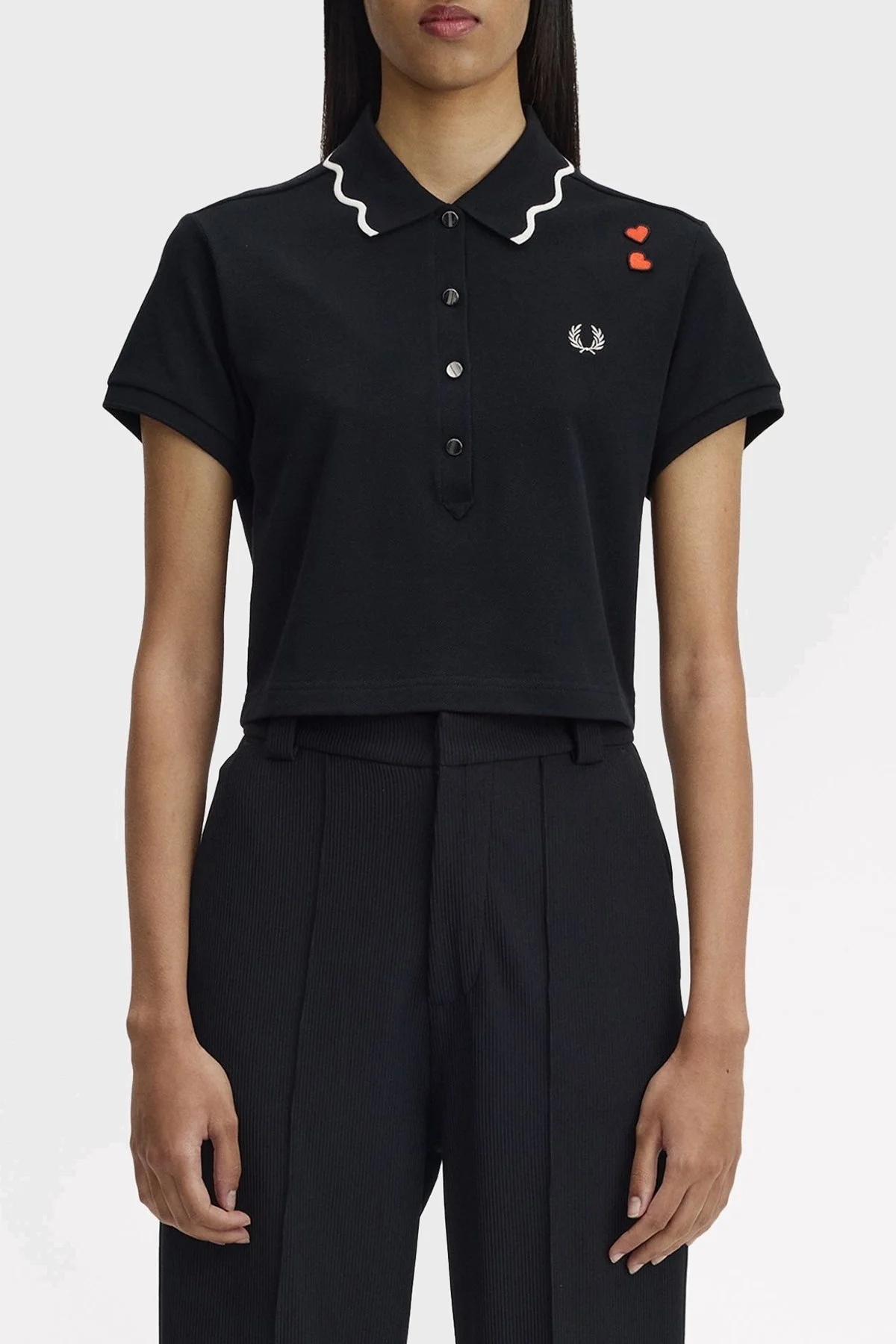 Fred Perry Pamuklu Regular Fit Logolu Düğmeli Bayan Polo SG2131 102 SİYAH - 1