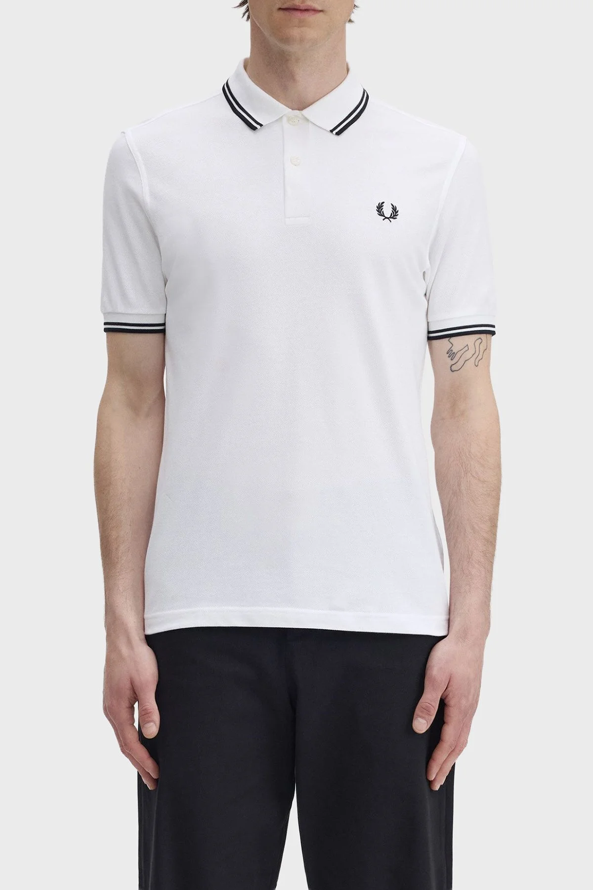 Fred Perry Pamuklu Regular Fit Logolu Düğmeli Erkek Polo M3600P 200 BEYAZ - 1