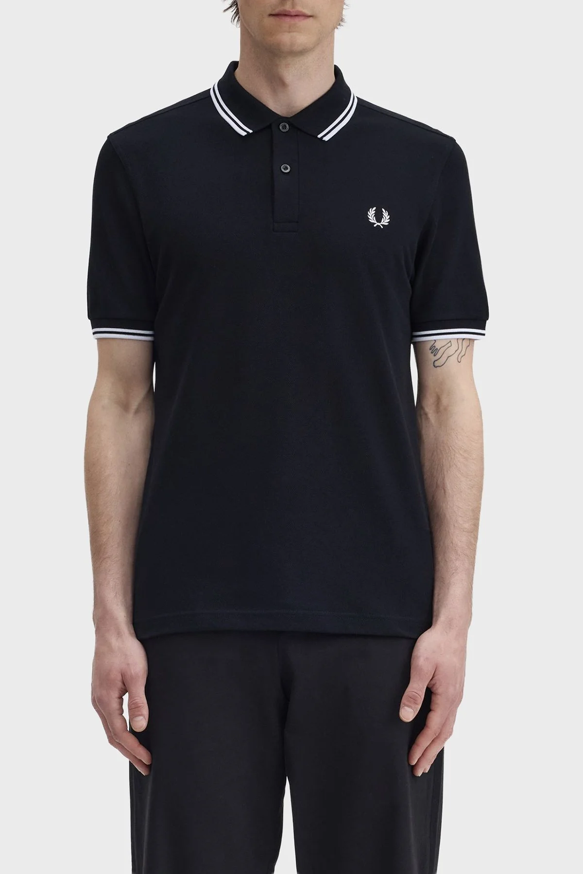 Fred Perry Pamuklu Regular Fit Logolu Düğmeli Erkek Polo M3600P 350 SİYAH - 1