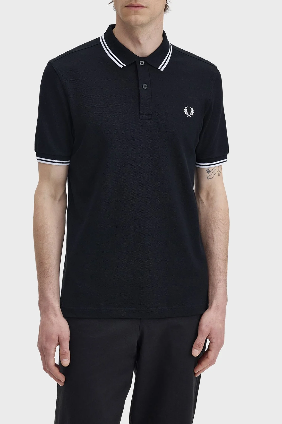 Fred Perry Pamuklu Regular Fit Logolu Düğmeli Erkek Polo M3600P 350 SİYAH - 3