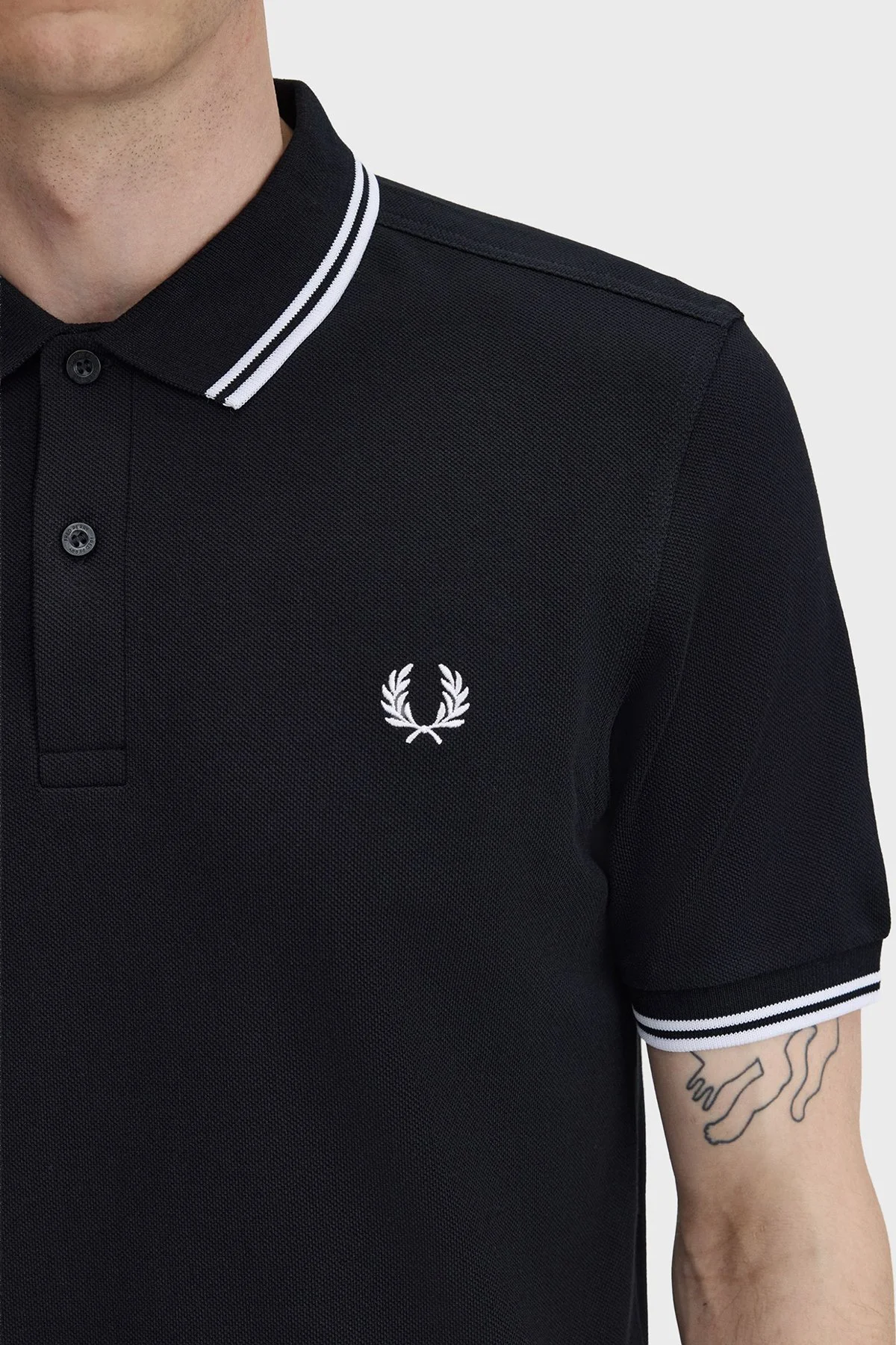 Fred Perry Pamuklu Regular Fit Logolu Düğmeli Erkek Polo M3600P 350 SİYAH - 4