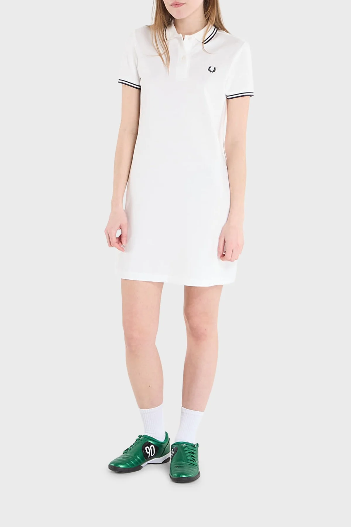Fred Perry Pamuklu Regular Fit Logolu Düğmeli Polo Yaka Kadın Elbise D3600 17B BEYAZ - 2