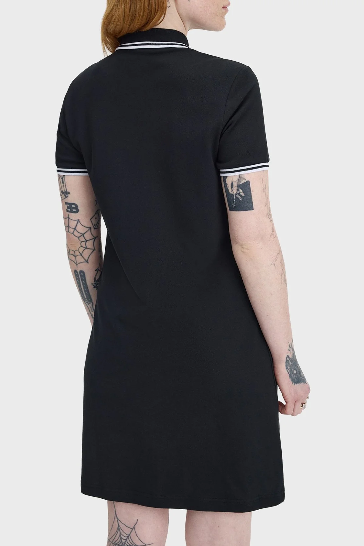 Fred Perry Pamuklu Regular Fit Logolu Düğmeli Polo Yaka Kadın Elbise D3600 350 SİYAH - 3