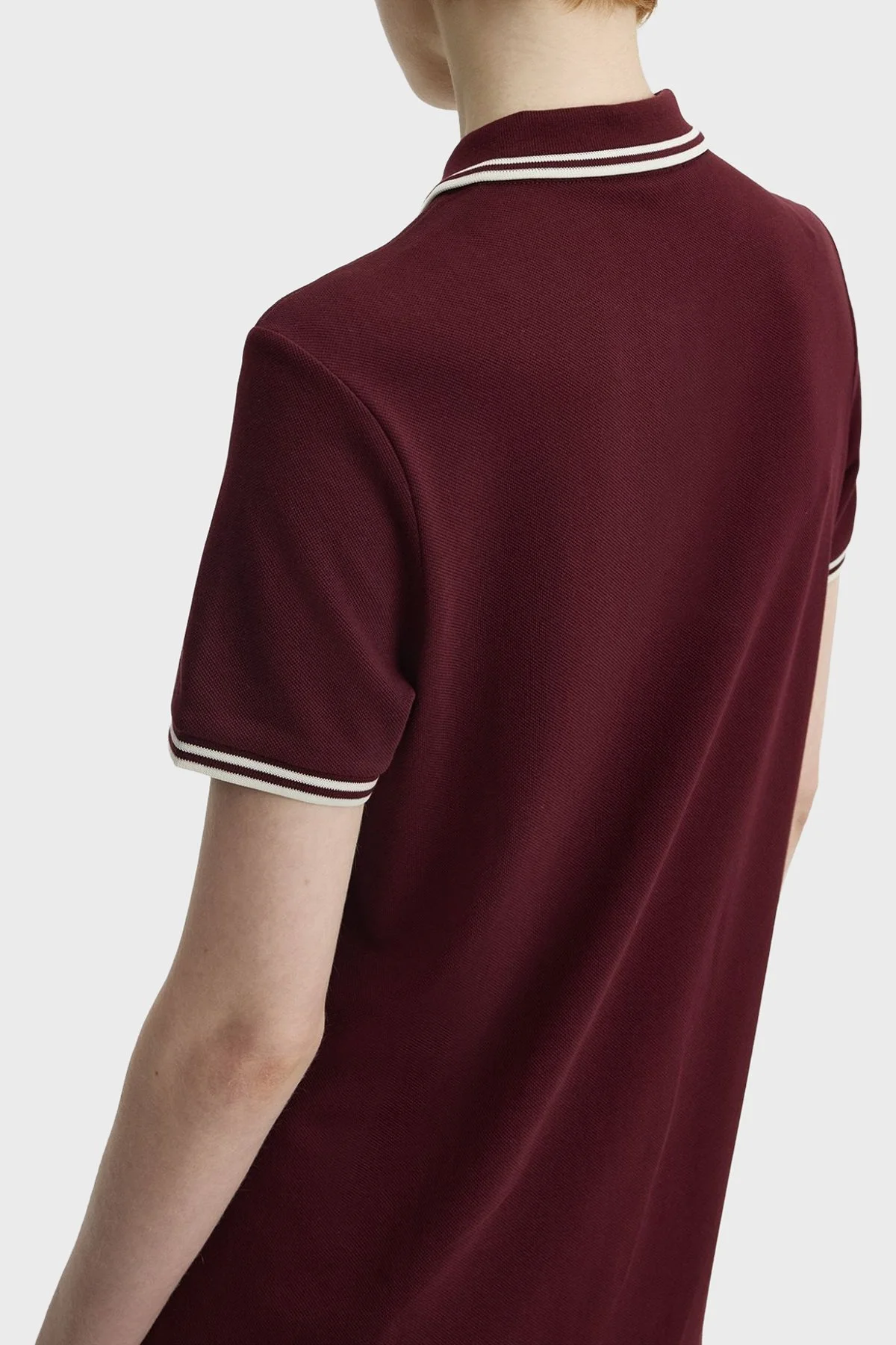 Fred Perry Pamuklu Regular Fit Logolu Düğmeli Polo Yaka Kadın Elbise D3600 597 BORDO - 3
