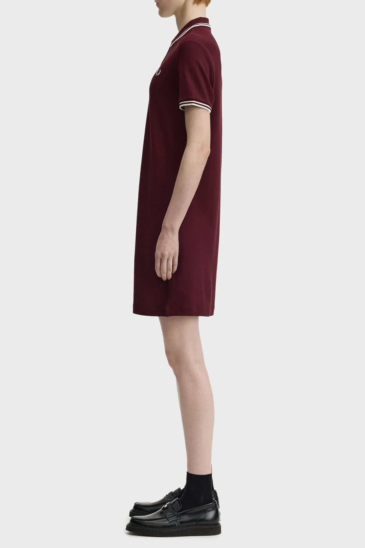 Fred Perry Pamuklu Regular Fit Logolu Düğmeli Polo Yaka Kadın Elbise D3600 597 BORDO - 4
