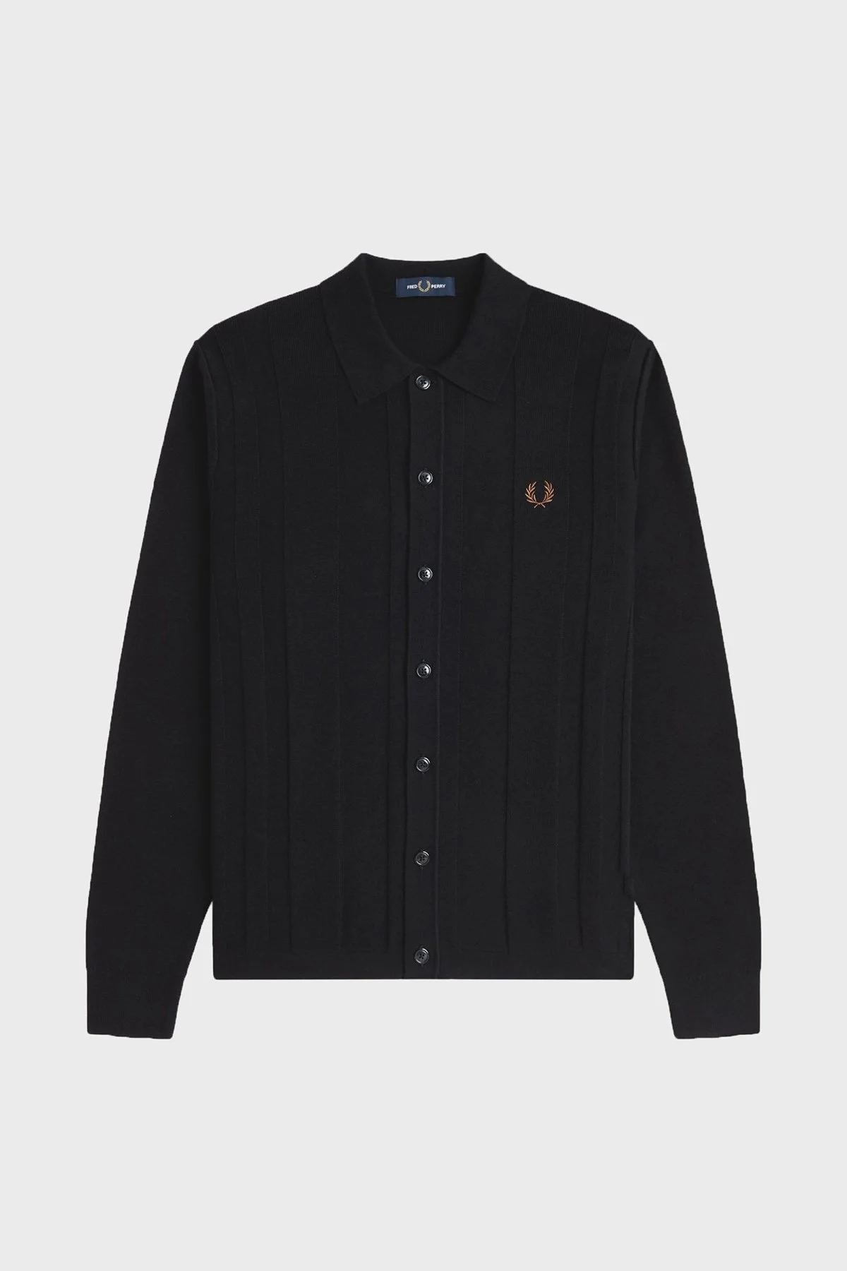 Fred Perry Pamuklu Regular Fit Uzun Kollu Örme Erkek Gömlek K9726 102 SİYAH - 6
