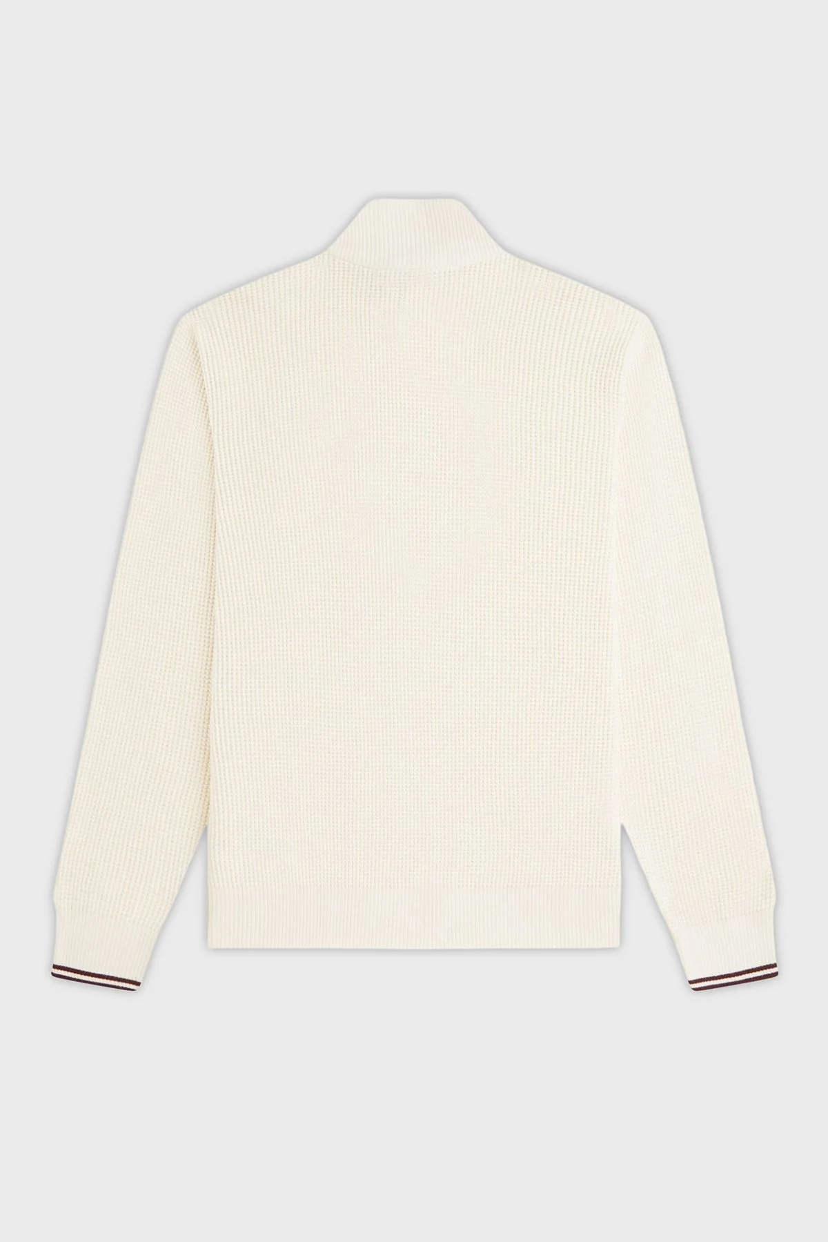 Fred Perry Pamuklu Regular Fit Yarım Fermuarlı Dik Yaka Yivli Erkek Sweat K8557 560 BEYAZ - 7