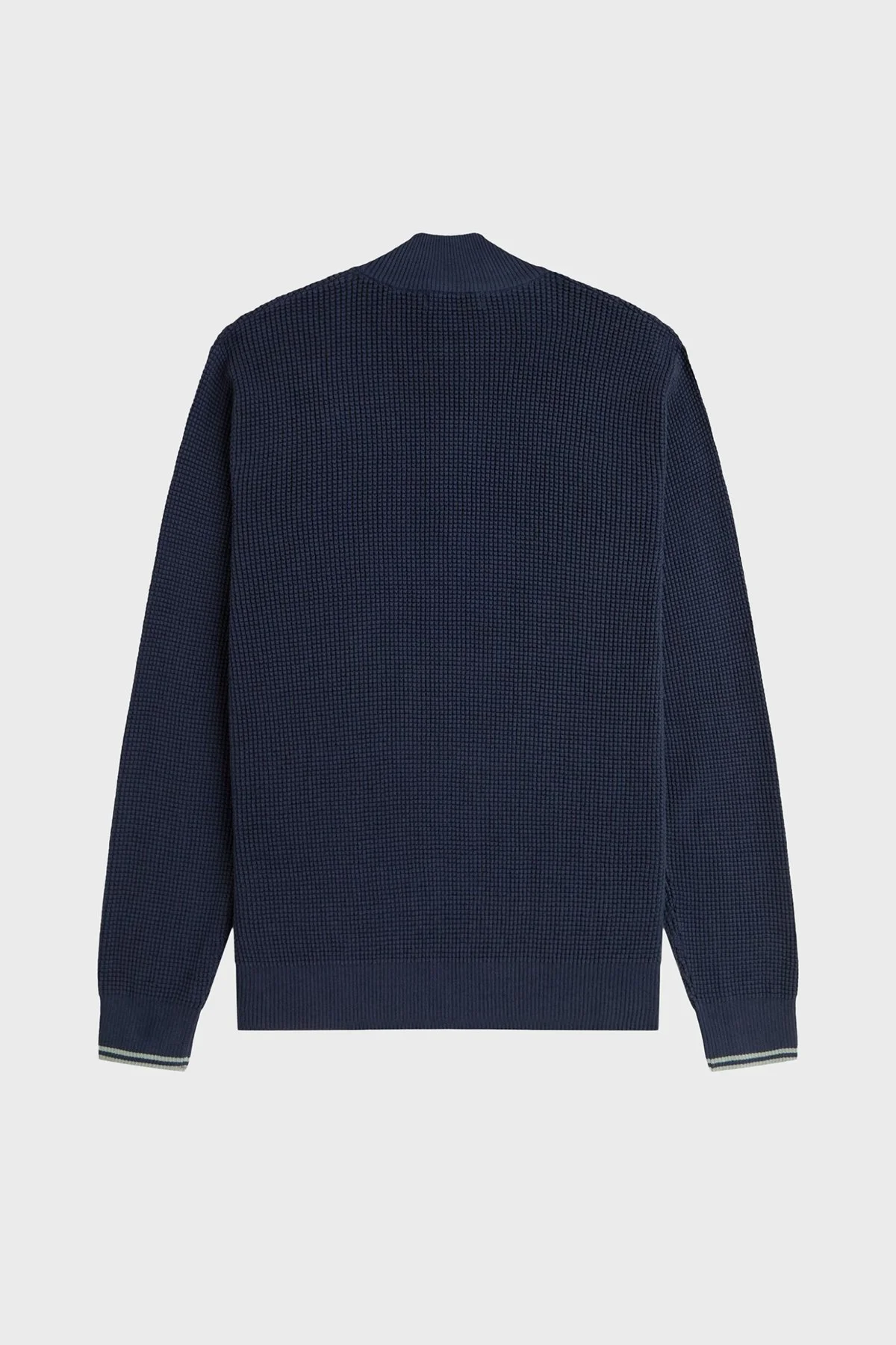 Fred Perry Pamuklu Regular Fit Yarım Fermuarlı Dik Yaka Yivli Erkek Sweat K8557 738 KOYU MAVİ - 7