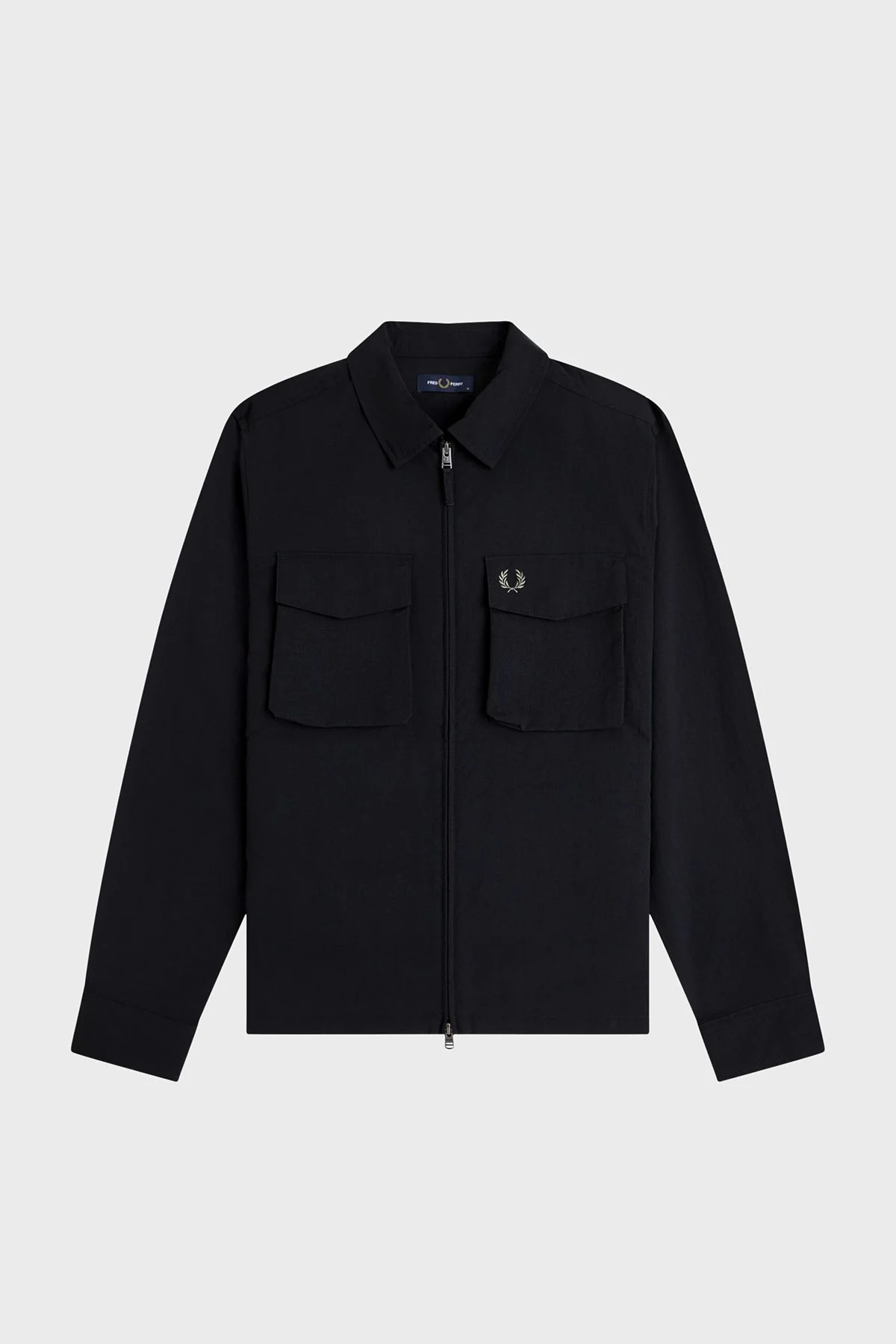 Fred Perry Regular Fit Çift Fermuarlı Klasik Yaka Erkek Gömlek M2402 184 Siyah - 6