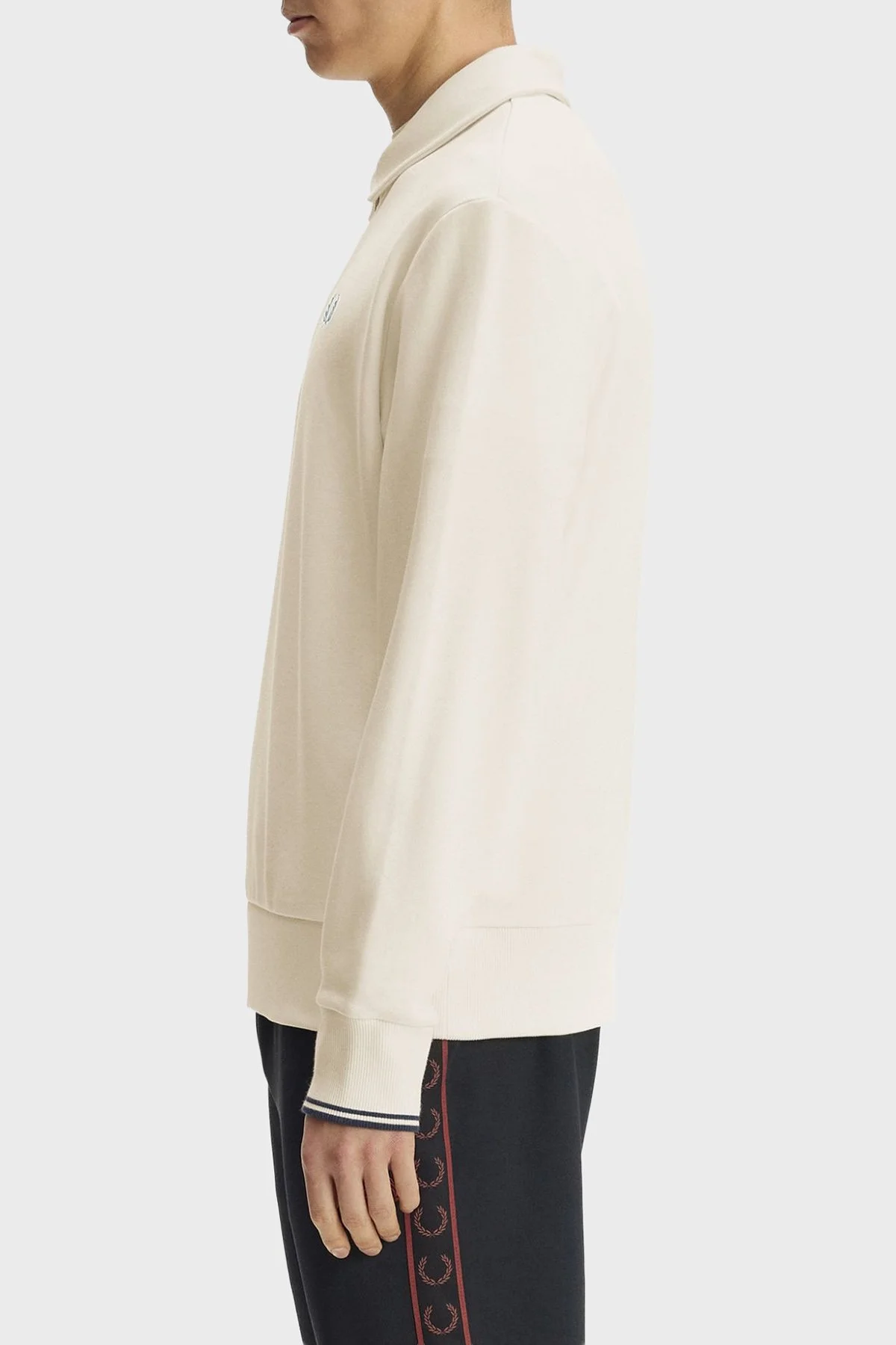 Fred Perry Regular Fit Fermuarlı Polo Yaka Erkek Sweat M2426 170 Ekru - 4