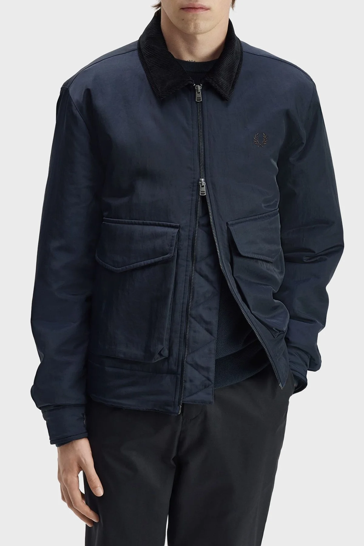 Fred Perry Regular Fit Kadife Yaka Unisex Mont J3316 608 Lacivert - 2