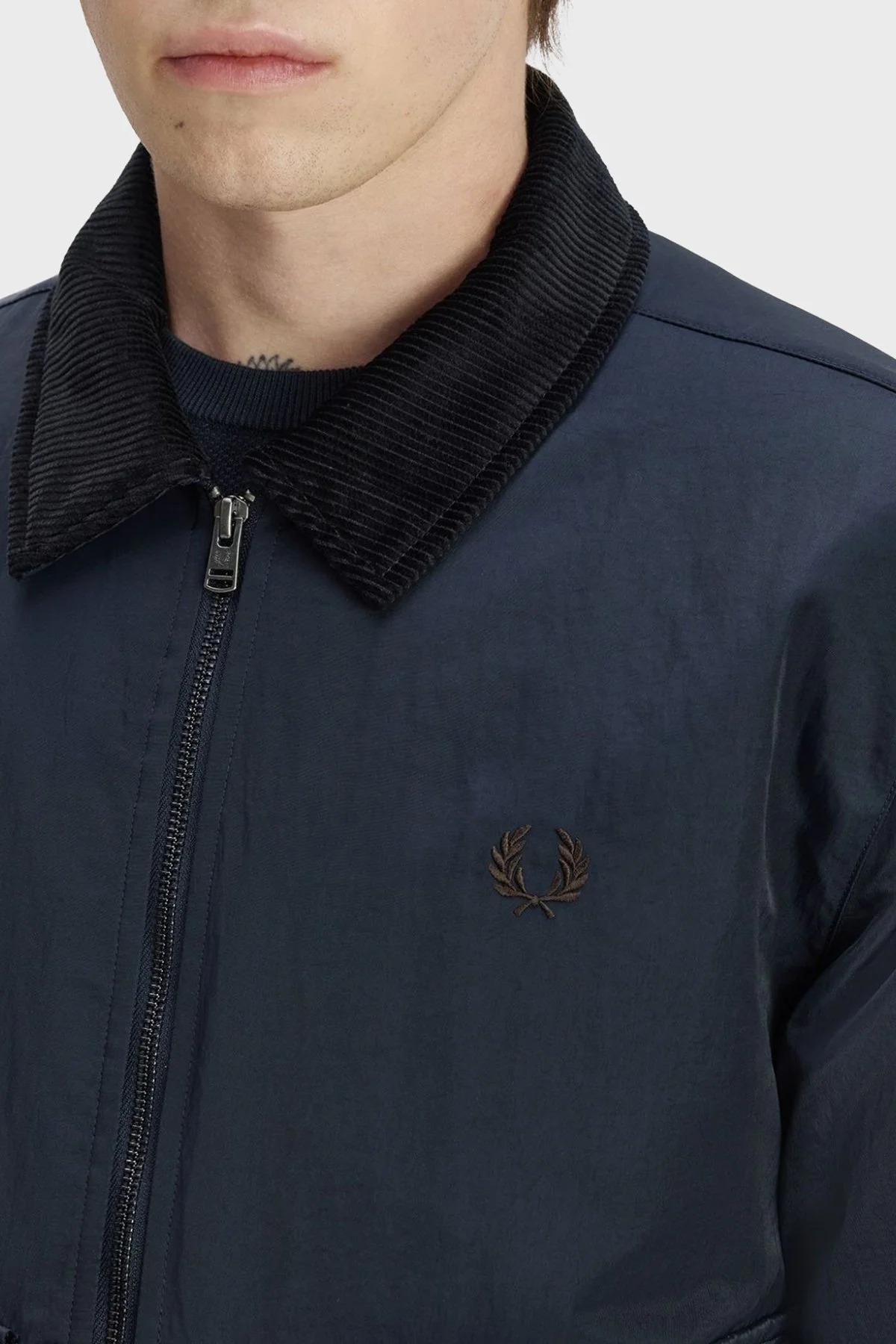 Fred Perry Regular Fit Kadife Yaka Unisex Mont J3316 608 Lacivert - 6