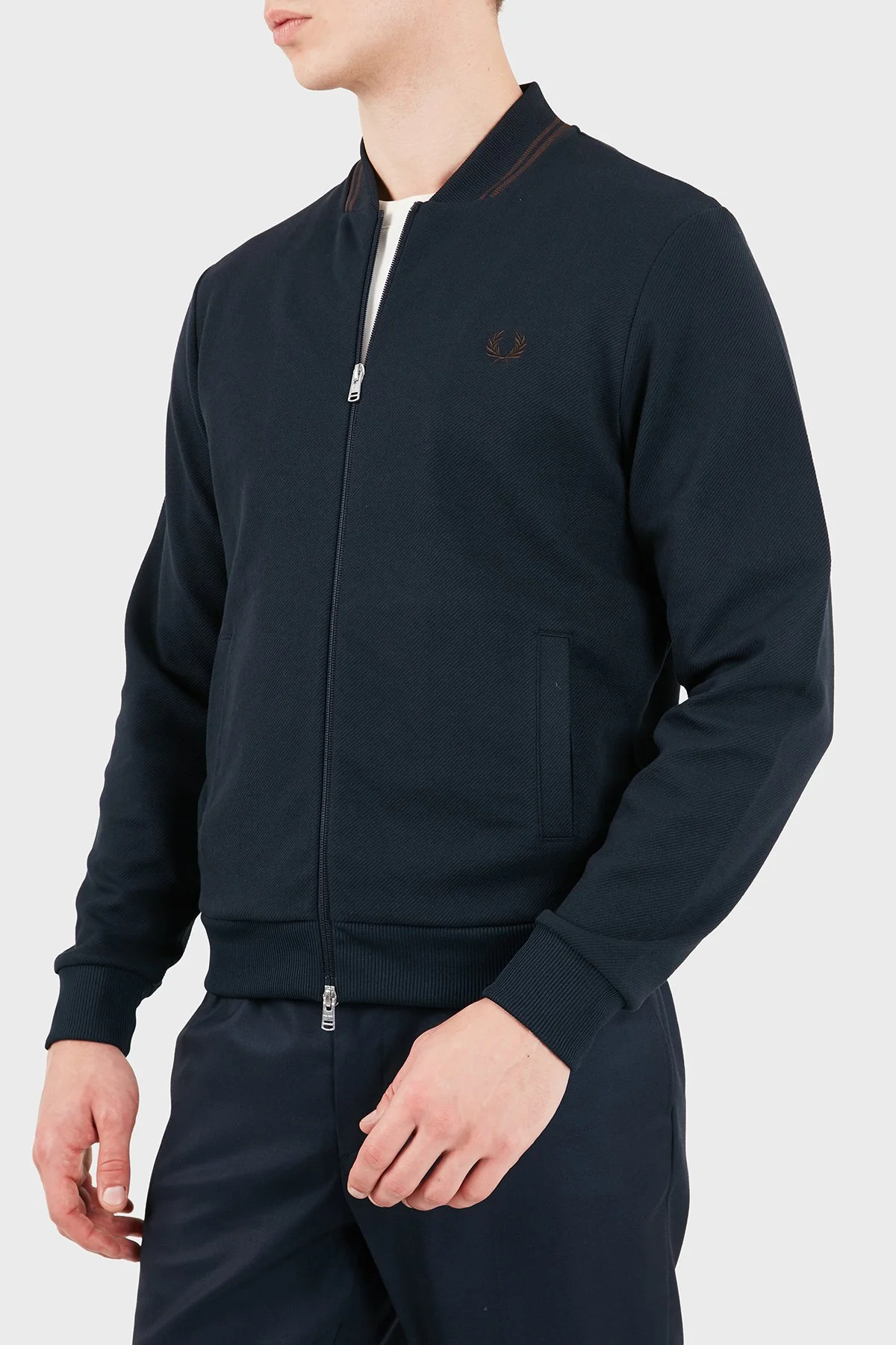 Fred Perry Regular Fit Kolej Yaka Logo Nakışlı Erkek Ceket J3309 608 Lacivert - 4