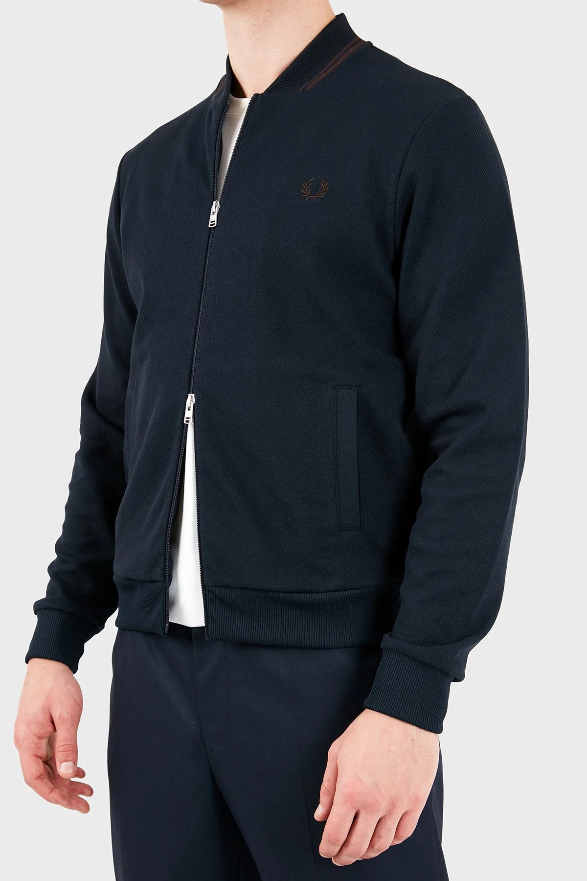 Fred Perry Regular Fit Kolej Yaka Logo Nakışlı Erkek Ceket J3309 608 Lacivert - 6