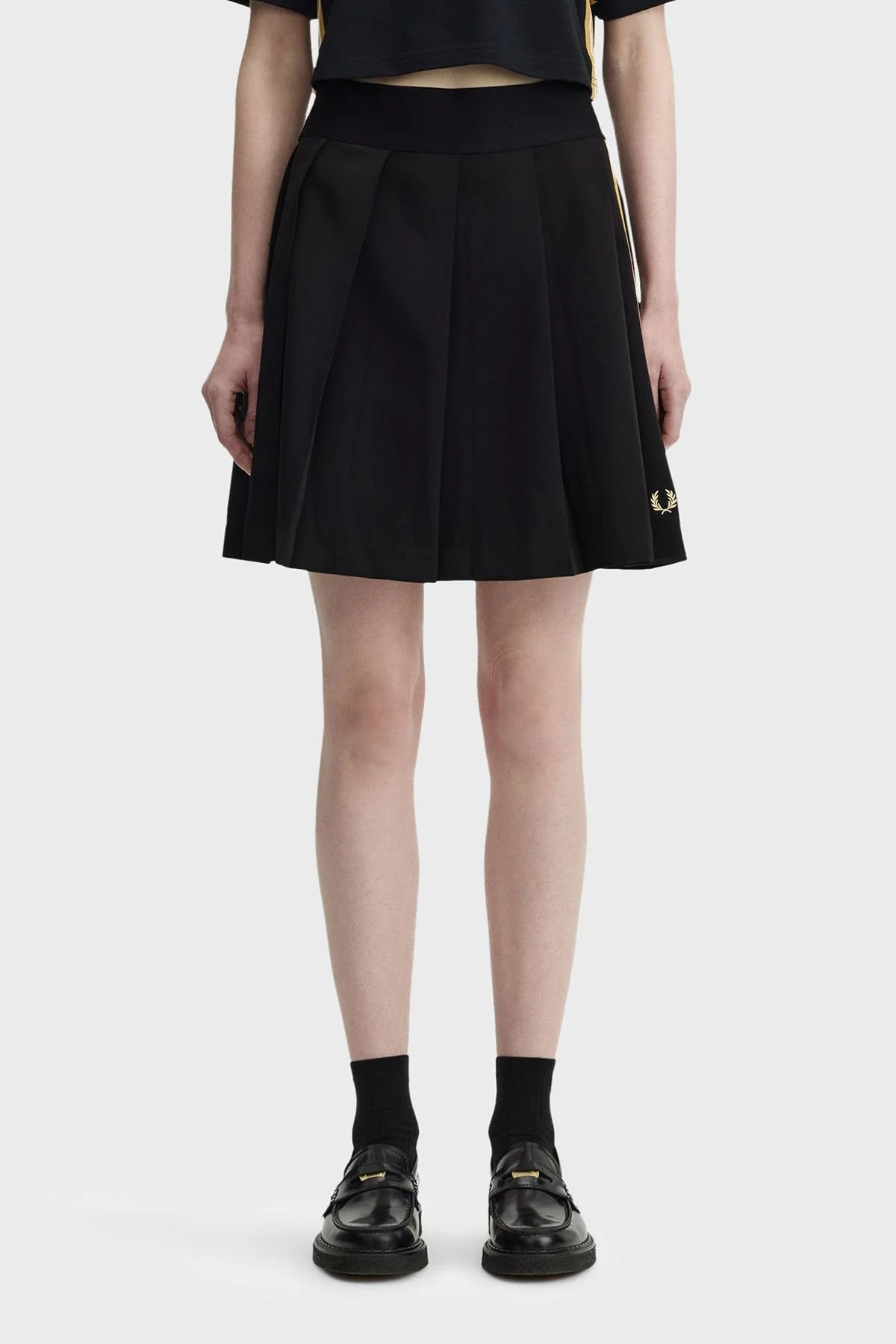 Fred Perry Regular Fit Lastikli Bel Pileli Mini Kadın Etek E2106 90A SİYAH - 1