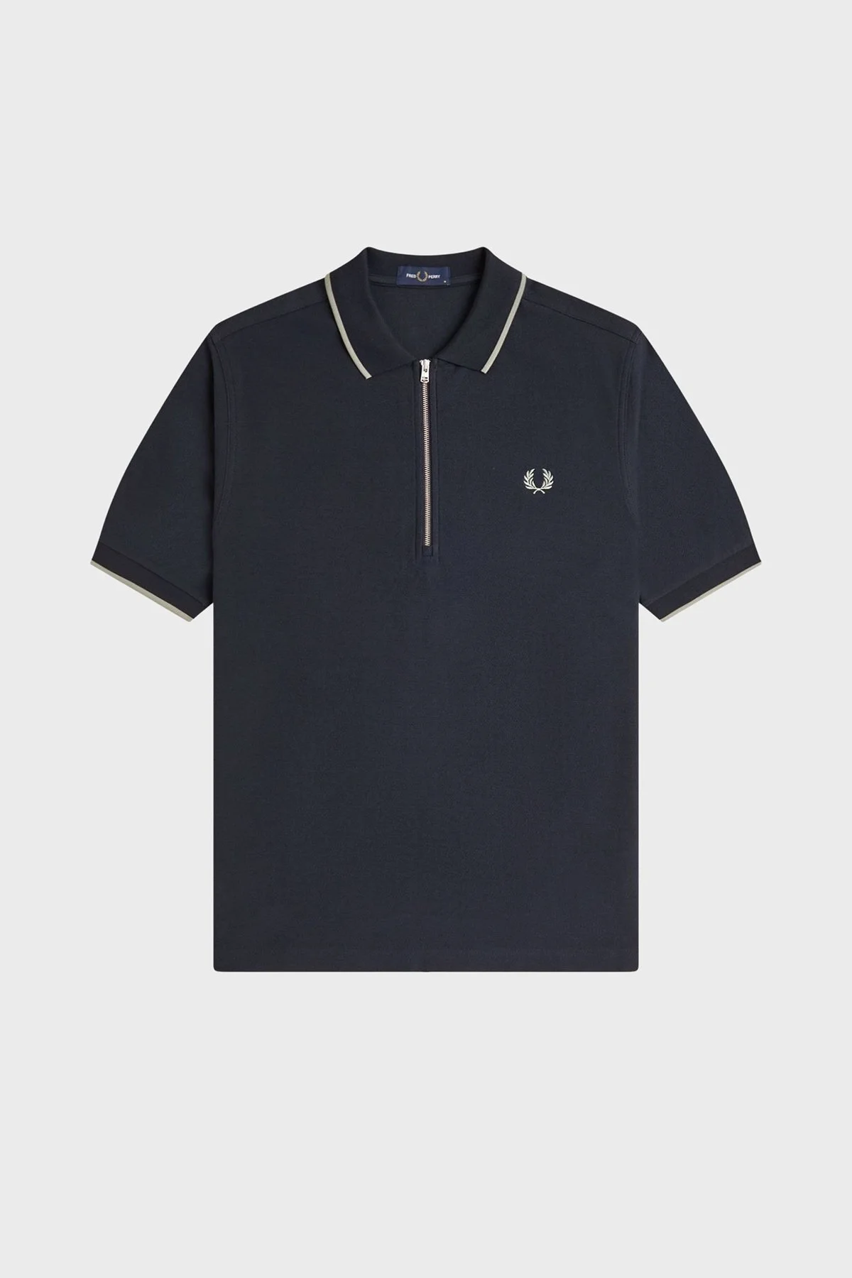 Fred Perry Şerit Detaylı % 100 Pamuk Regular Fit Yarım Fermuarlı Erkek Polo M2383 608 LACİVERT - 6