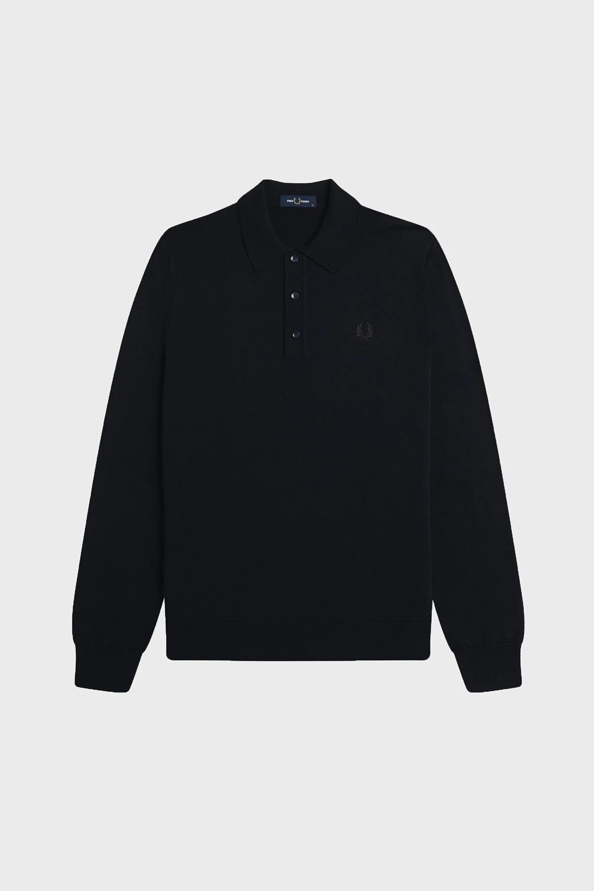 Fred Perry Yün ve Pamuk Karışımlı Düğmeli Erkek Polo K4535 421 Lacivert - 4