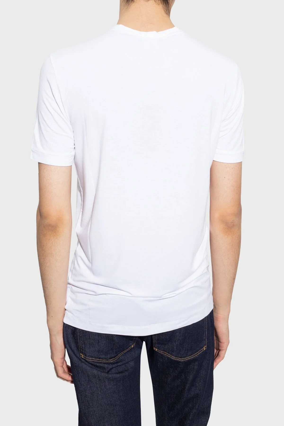 Giorgio Armani Logo Baskılı Bisiklet Yaka Erkek T Shirt 6GST56 SJP4Z U090 BEYAZ - 2