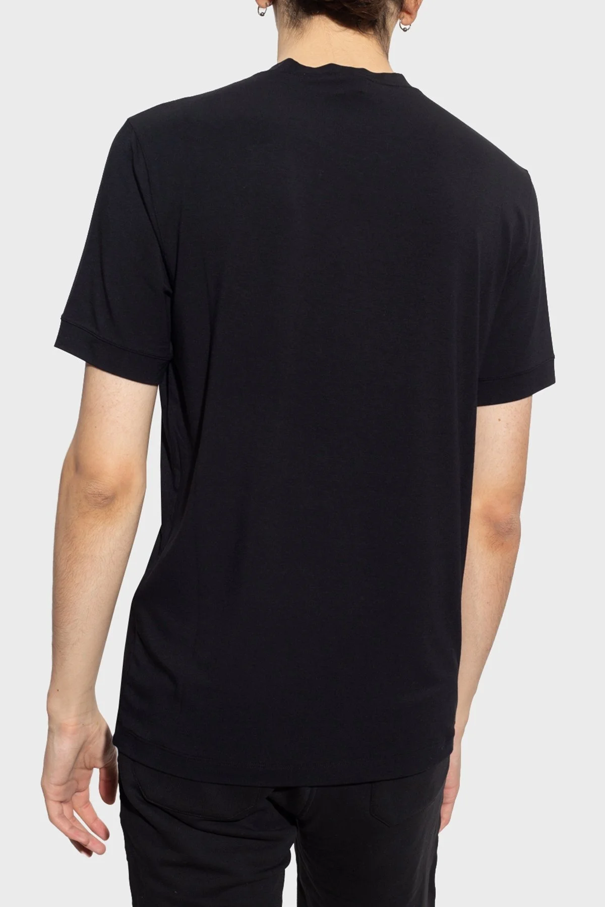 Giorgio Armani Logo Baskılı Bisiklet Yaka Erkek T Shirt