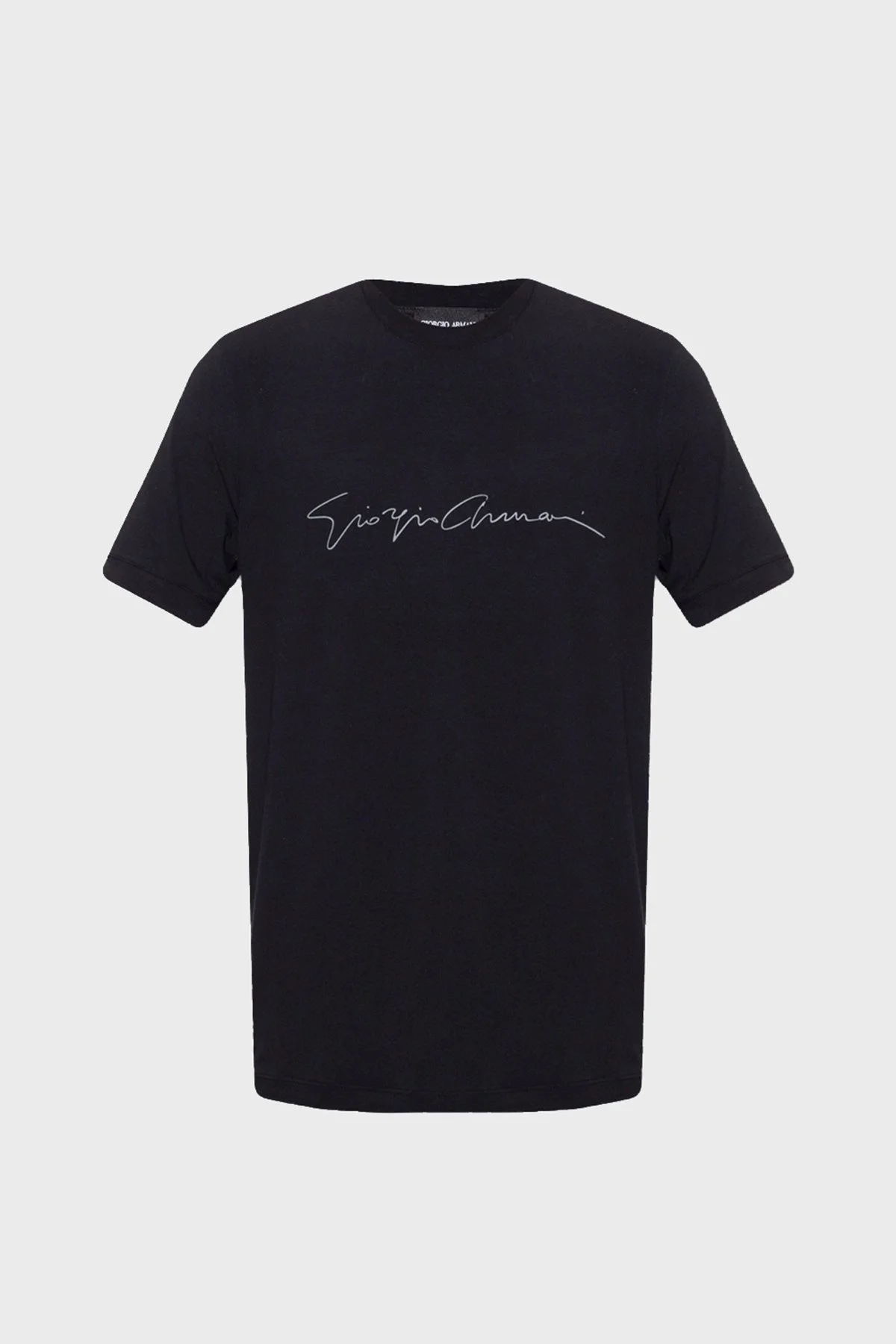 Giorgio Armani Logo Baskılı Bisiklet Yaka Erkek T Shirt 6GST56 SJP4Z UC99 SİYAH - 10
