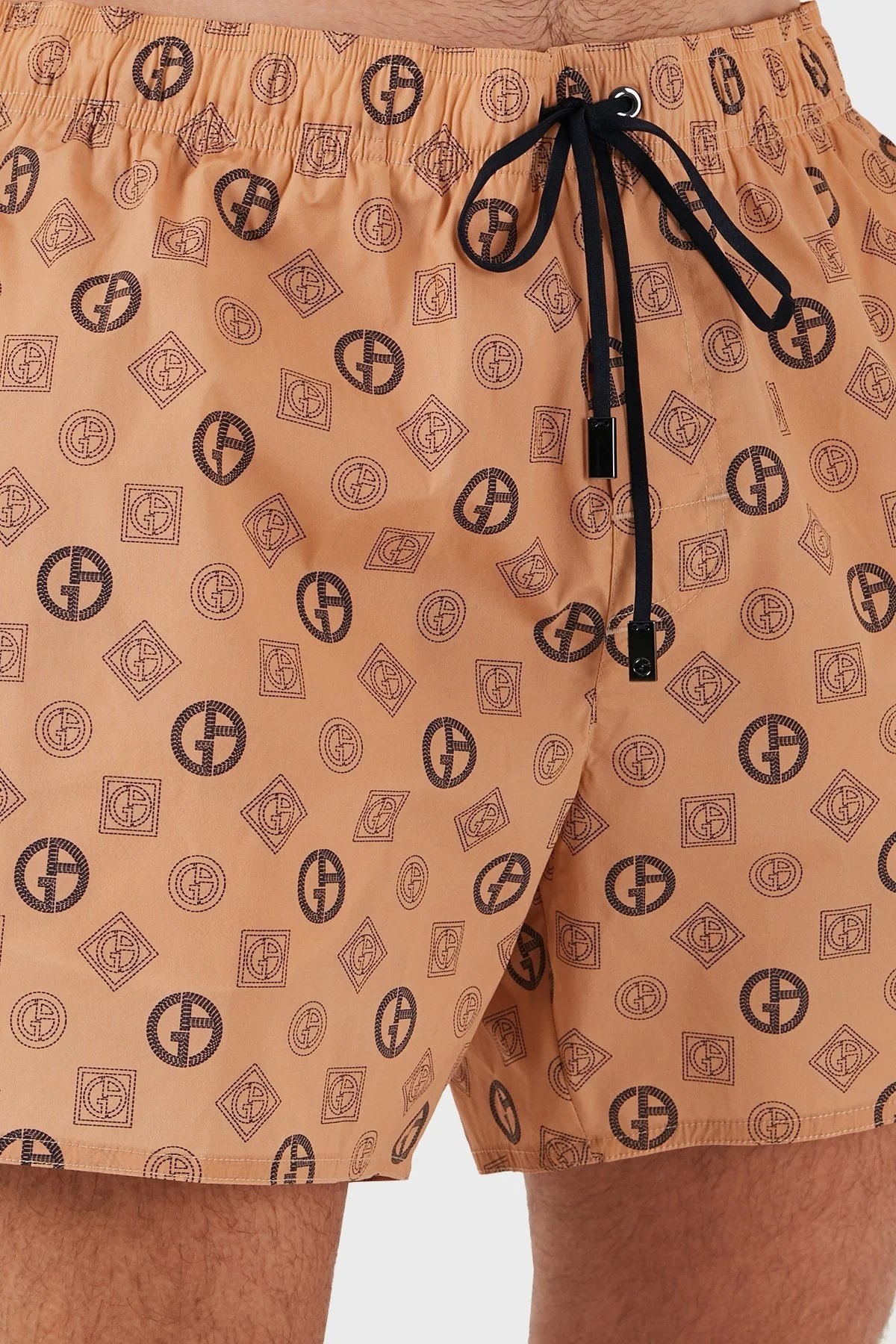 Giorgio Armani Logolu Belden Bağlamalı Cepli Erkek Mayo Short 200343 3F920 00771 SÜTLÜ KAHVE - 11