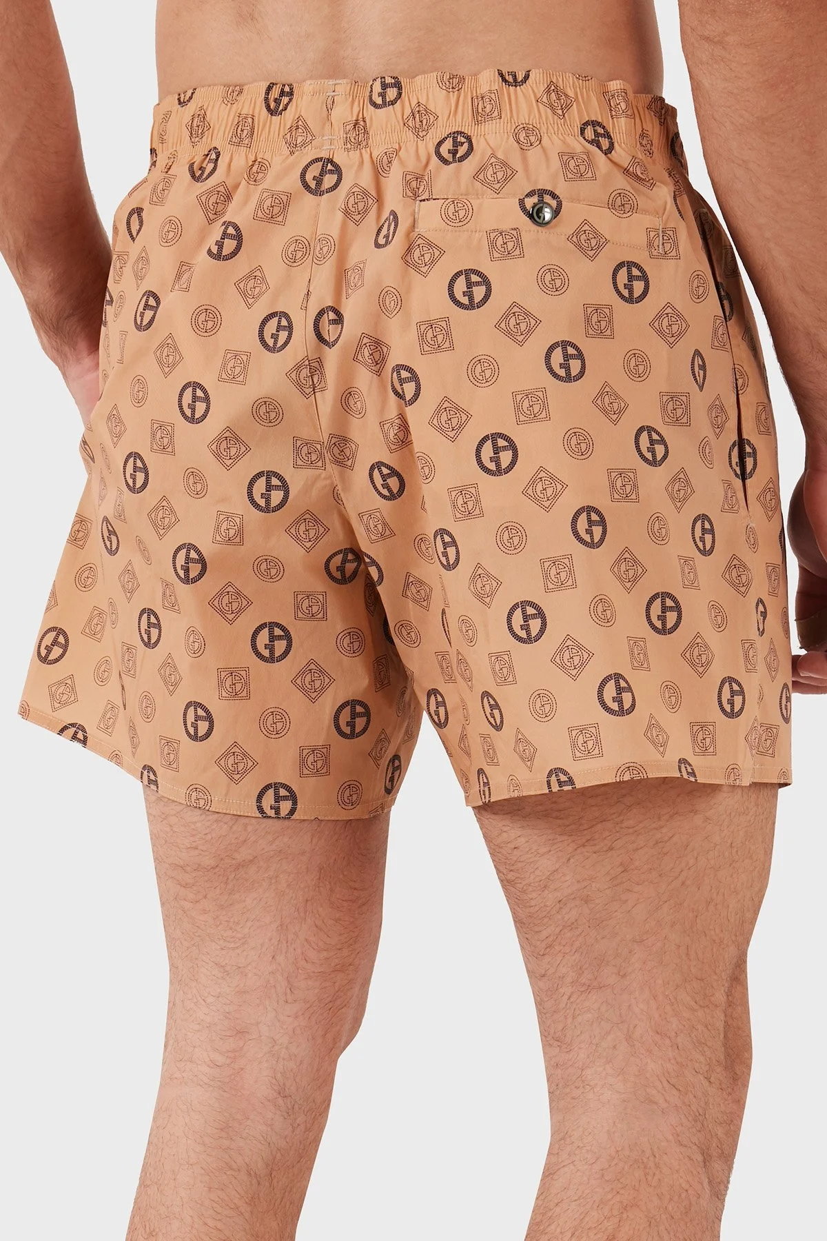 Giorgio Armani Logolu Belden Bağlamalı Cepli Erkek Mayo Short 200343 3F920 00771 SÜTLÜ KAHVE - 12