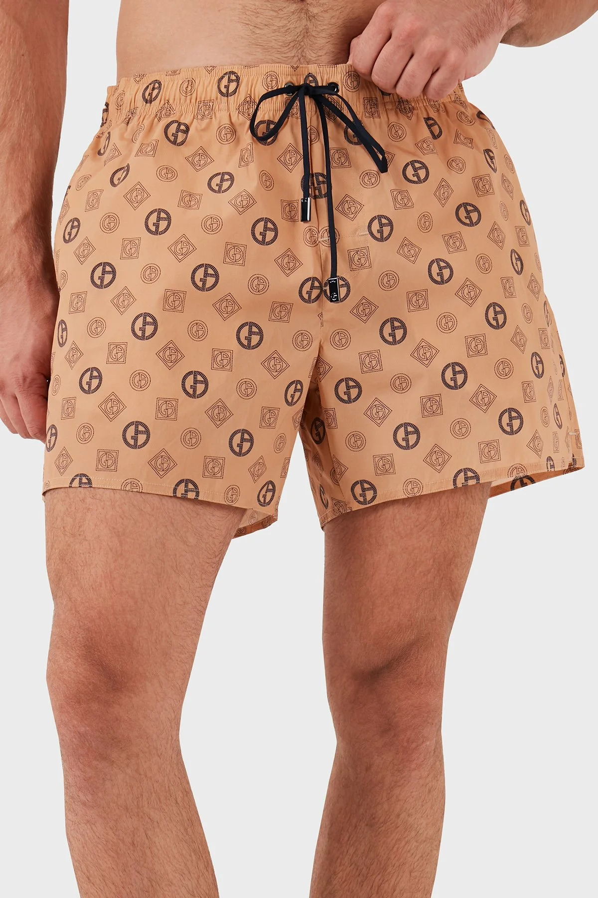 Giorgio Armani Logolu Belden Bağlamalı Cepli Erkek Mayo Short 200343 3F920 00771 SÜTLÜ KAHVE - 3