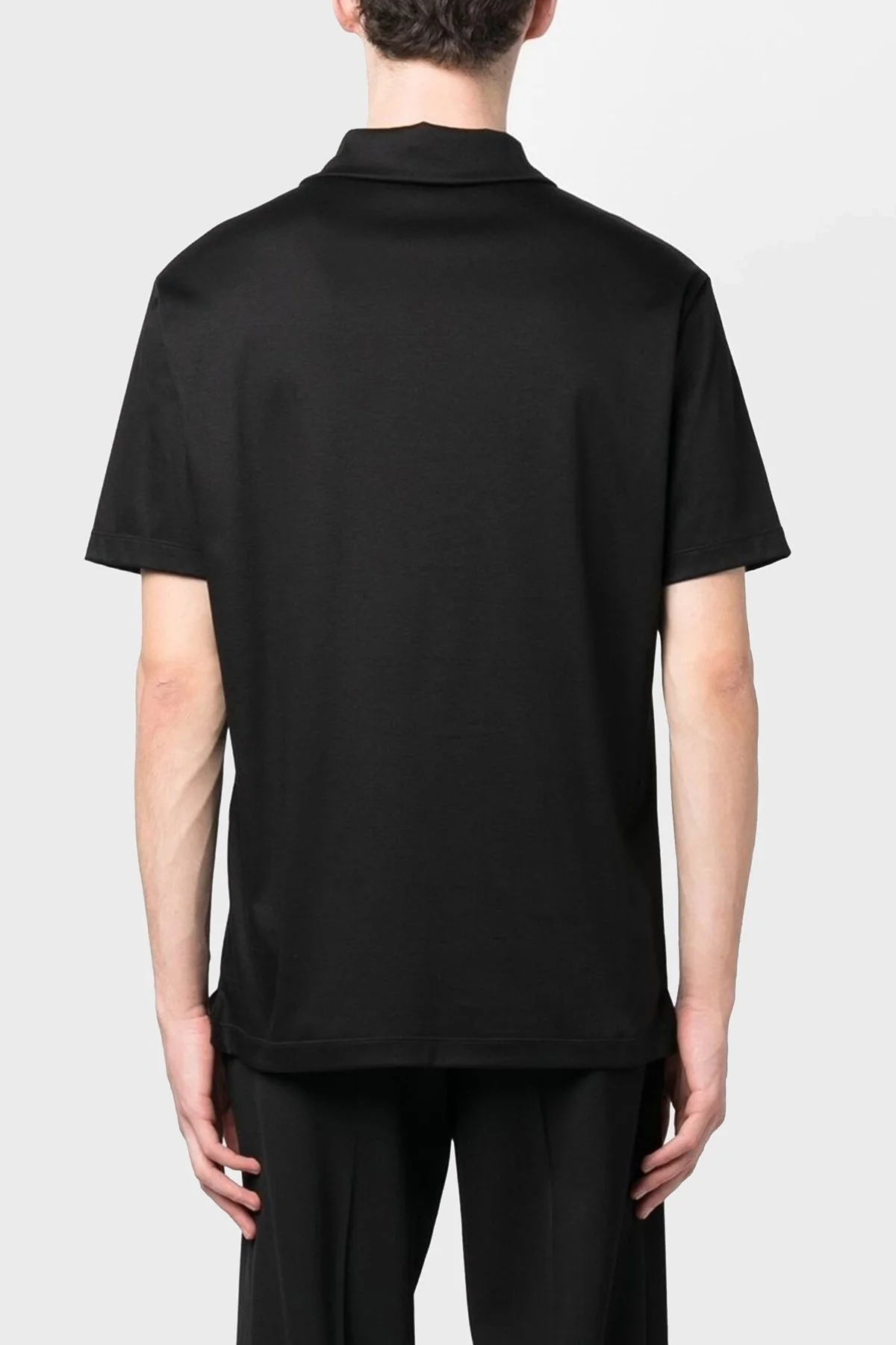 Giorgio Armani Logolu Pamuklu Erkek Polo Yaka T Shirt 3RSF70 SJTKZ FBWIF SİYAH - 2