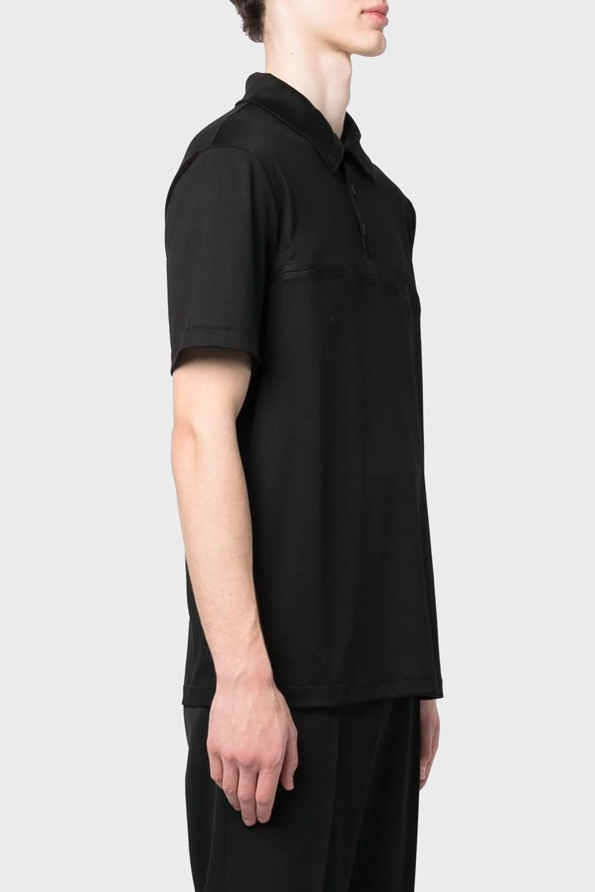Giorgio Armani Logolu Pamuklu Erkek Polo Yaka T Shirt 3RSF70 SJTKZ FBWIF SİYAH - 3