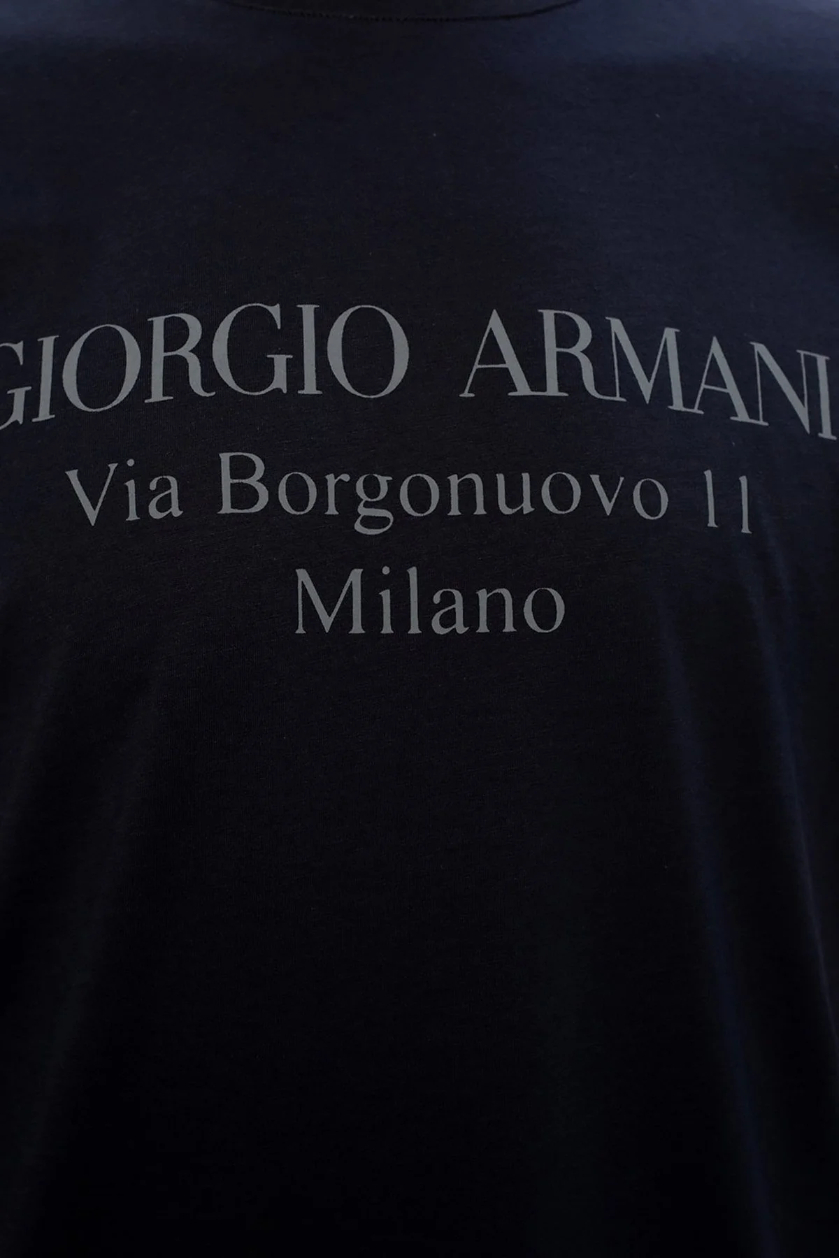 Giorgio Armani Pamuklu Bisiklet Yaka Erkek T Shirt 3GST57 SJMCZ UBWF LACİVERT - 8