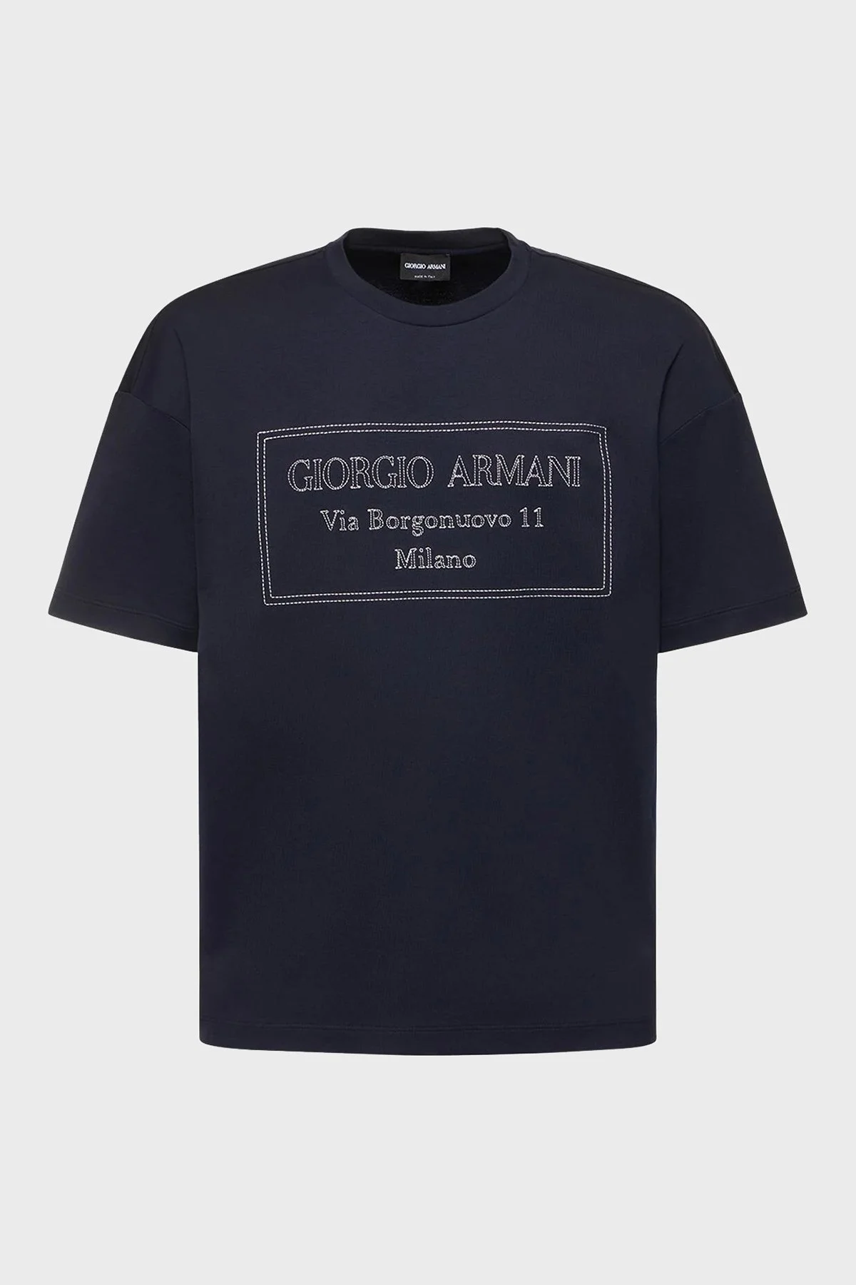 Giorgio Armani Pamuklu Bisiklet Yaka Erkek T Shirt 6RSM53 SJPBZ UBWF LACİVERT - 3