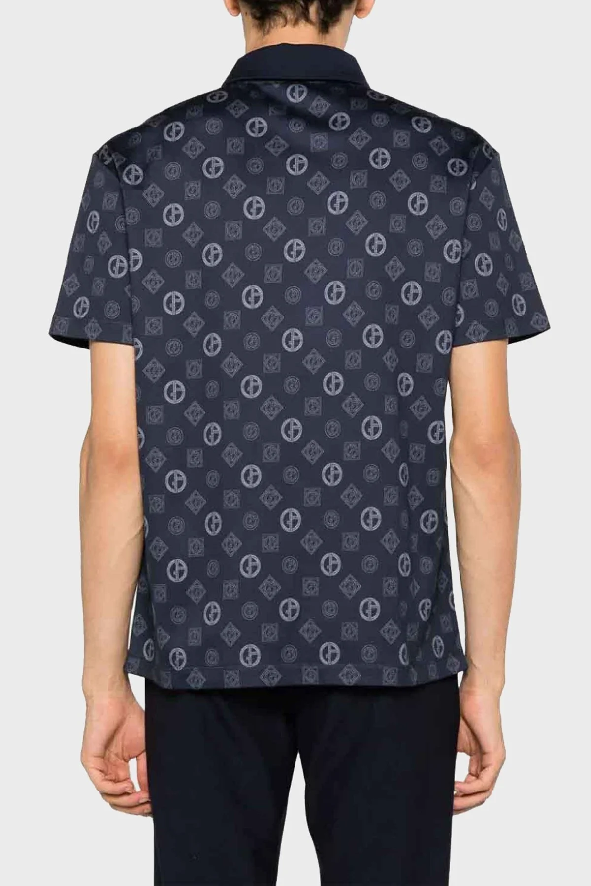 Giorgio Armani Pamuklu Logo Baskılı Erkek Polo Yaka T Shirt 6RSF53 SJGJZ FBWF LACİVERT - 2