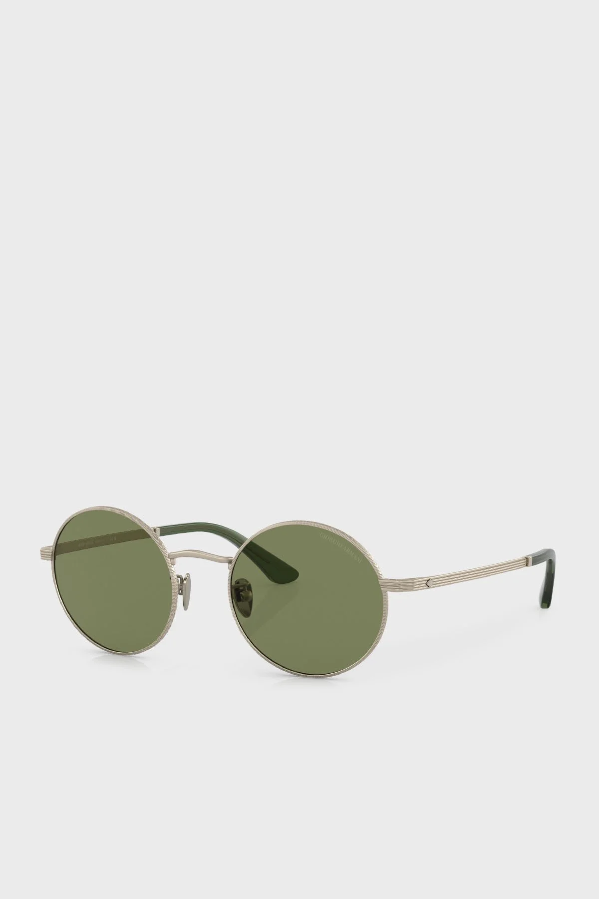 Giorgio Armani Yuvarlak Güneş Erkek Gözlük 0AR6140 30132A 50 Mat Uçuk Altın - 1