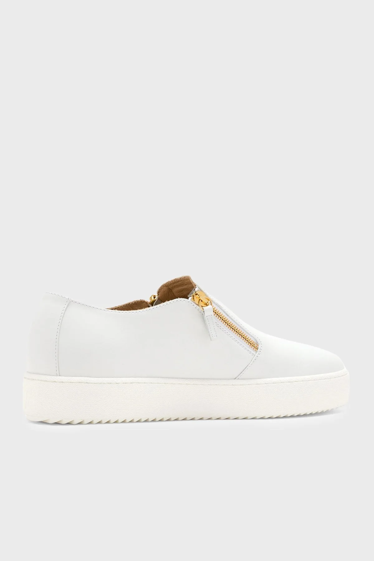 Giuseppe Zanotti Deri Fermuar Detaylı Sneaker Erkek Ayakkabı RM60020-001 BEYAZ - 5