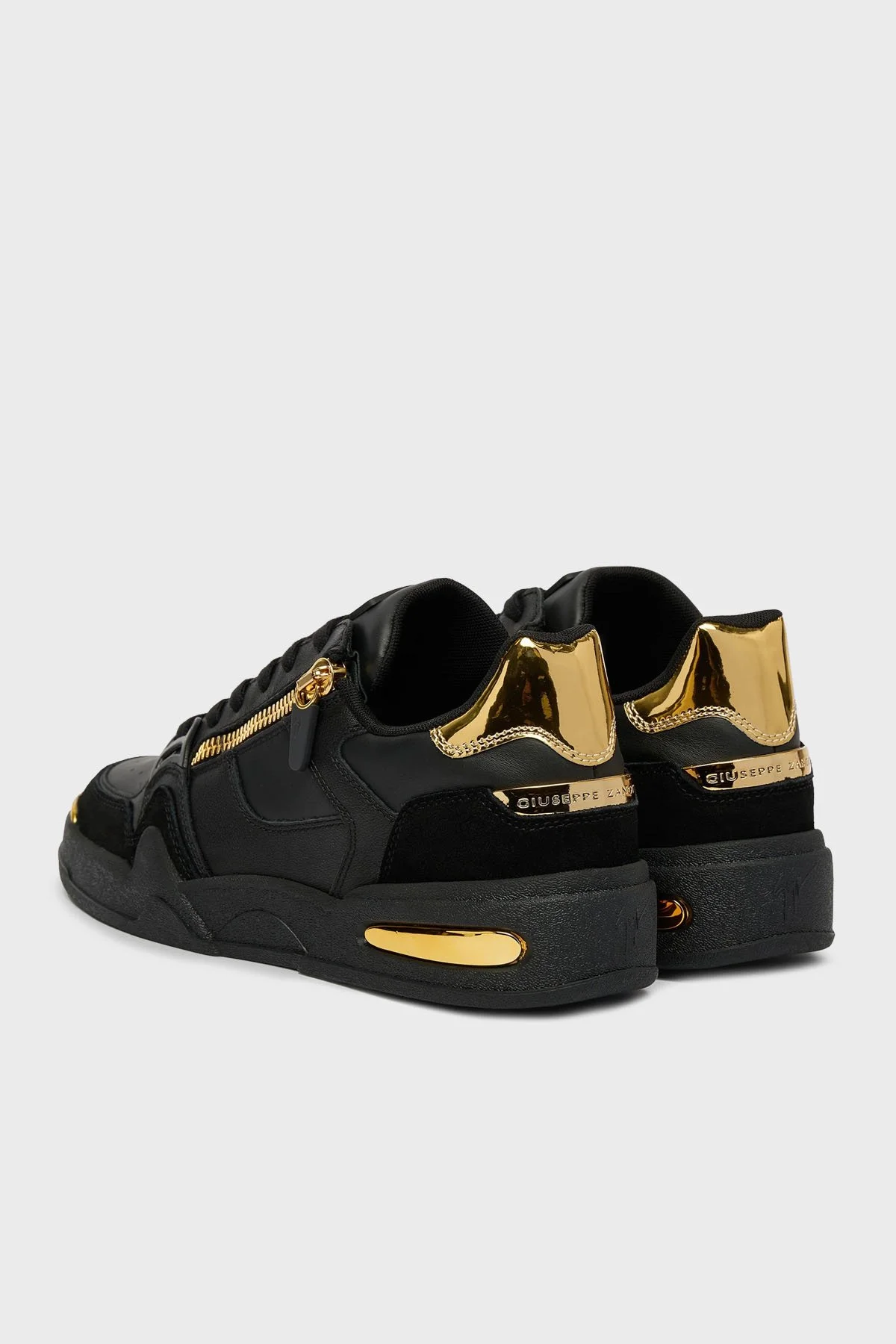 Giuseppe Zanotti Deri Fermuarlı Detaylı Sneaker Erkek Ayakkabı RU50015-001 SİYAH - 4