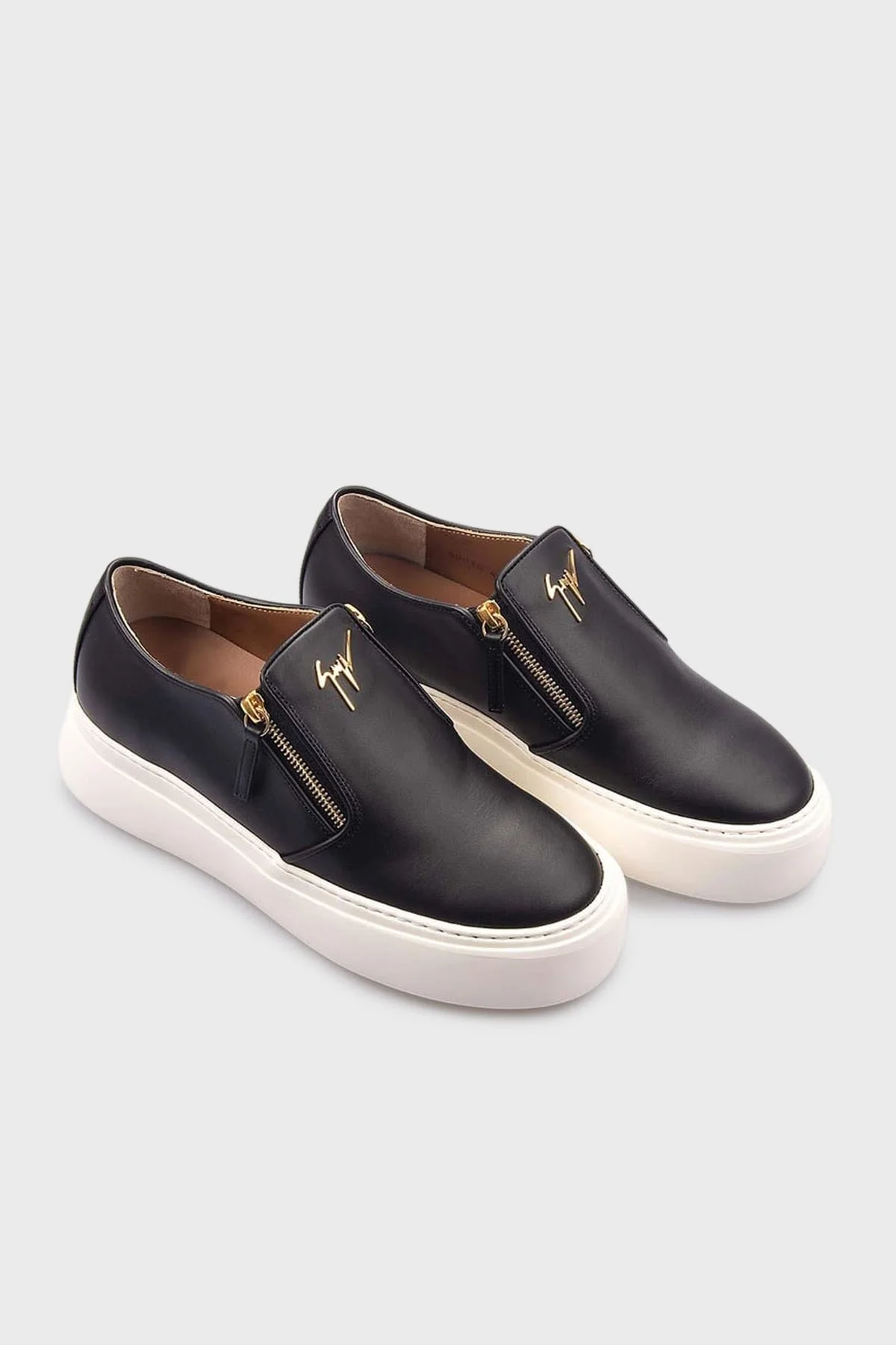 Giuseppe Zanotti Deri Logolu Kalın Tabanlı Sneaker Erkek Ayakkabı EU40010-020 SİYAH - 3