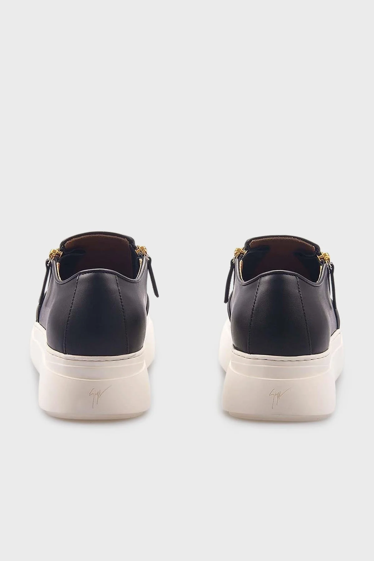 Giuseppe Zanotti Deri Logolu Kalın Tabanlı Sneaker Erkek Ayakkabı EU40010-020 SİYAH - 4