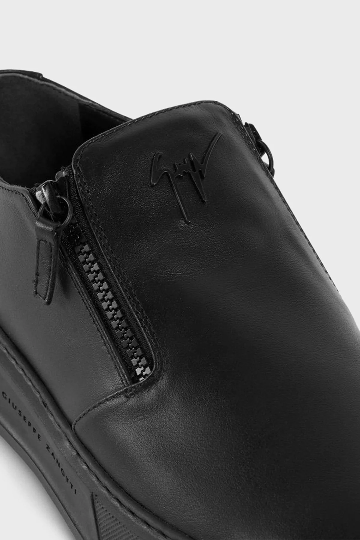 Giuseppe Zanotti Deri Sneaker Erkek Ayakkabı RU60026-001 Siyah - 5