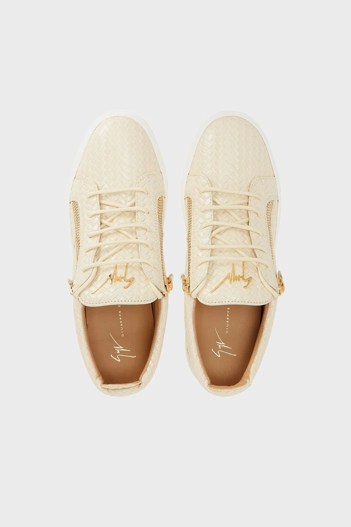 Giuseppe Zanotti Hakiki Deri Kalın Tabanlı Sneaker Erkek Ayakkabı RM50012-002 BEJ - 7