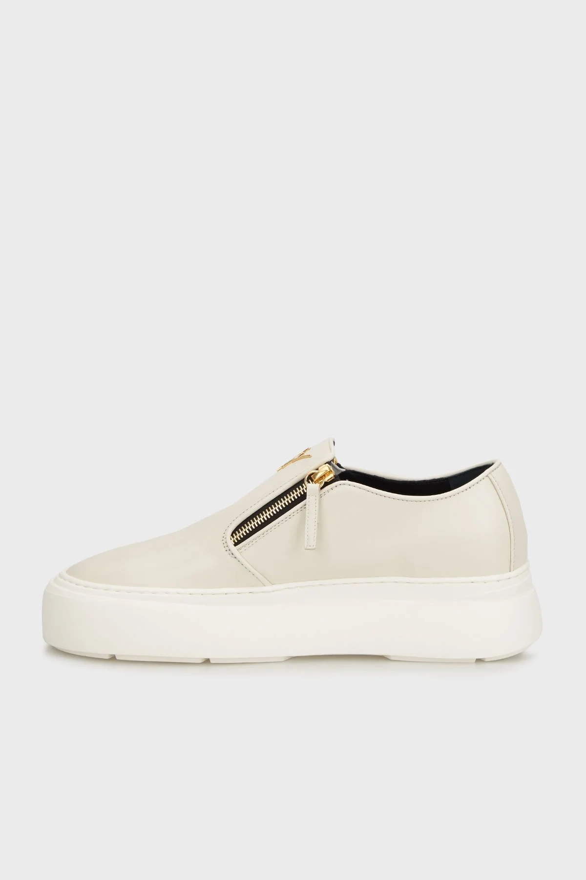 Giuseppe Zanotti Hakiki Deri Logolu Kalın Tabanlı Sneaker Erkek Ayakkabı EU40010-018 BEJ - 7