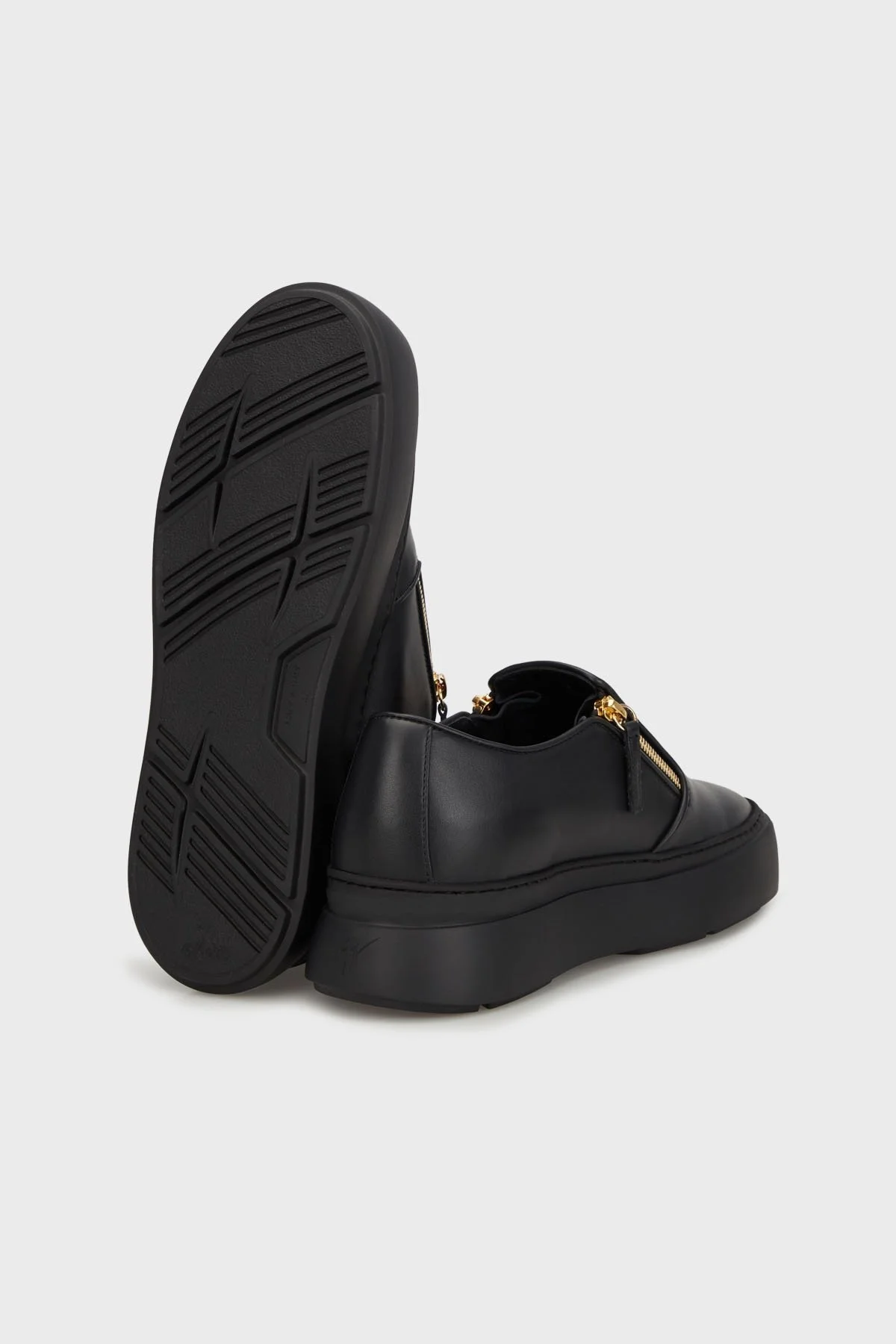 Giuseppe Zanotti Hakiki Deri Logolu Kalın Tabanlı Sneaker Erkek Ayakkabı EU40010-022 SİYAH - 8