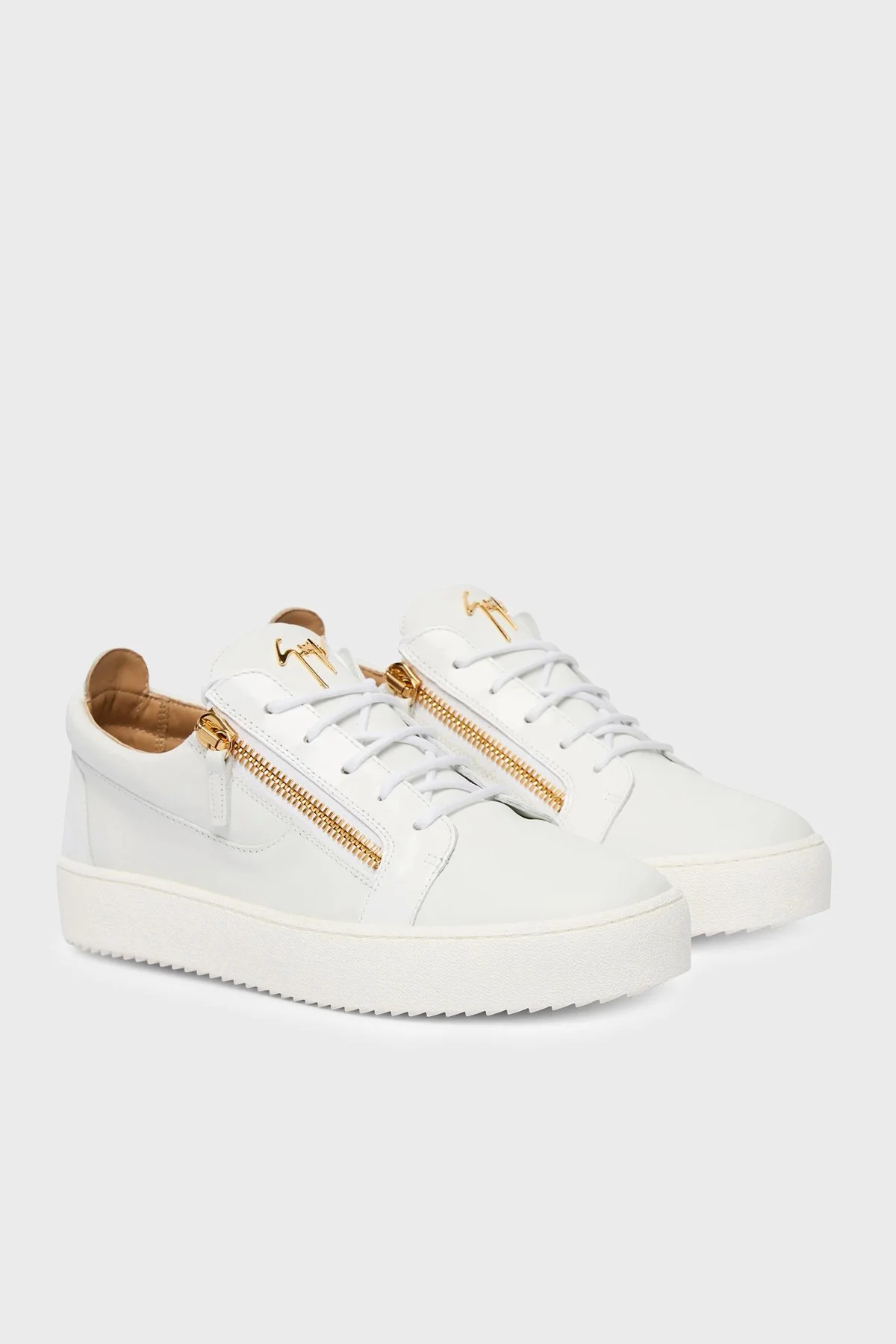 Giuseppe Zanotti Hakiki Deri Sneaker Erkek Ayakkabı RU50000-004 BEYAZ-GRİ - 2