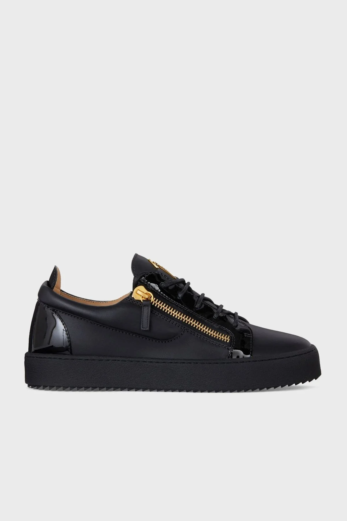 Giuseppe Zanotti Logolu Deri Sneaker Erkek Ayakkabı RU00010-003 SİYAH - 1