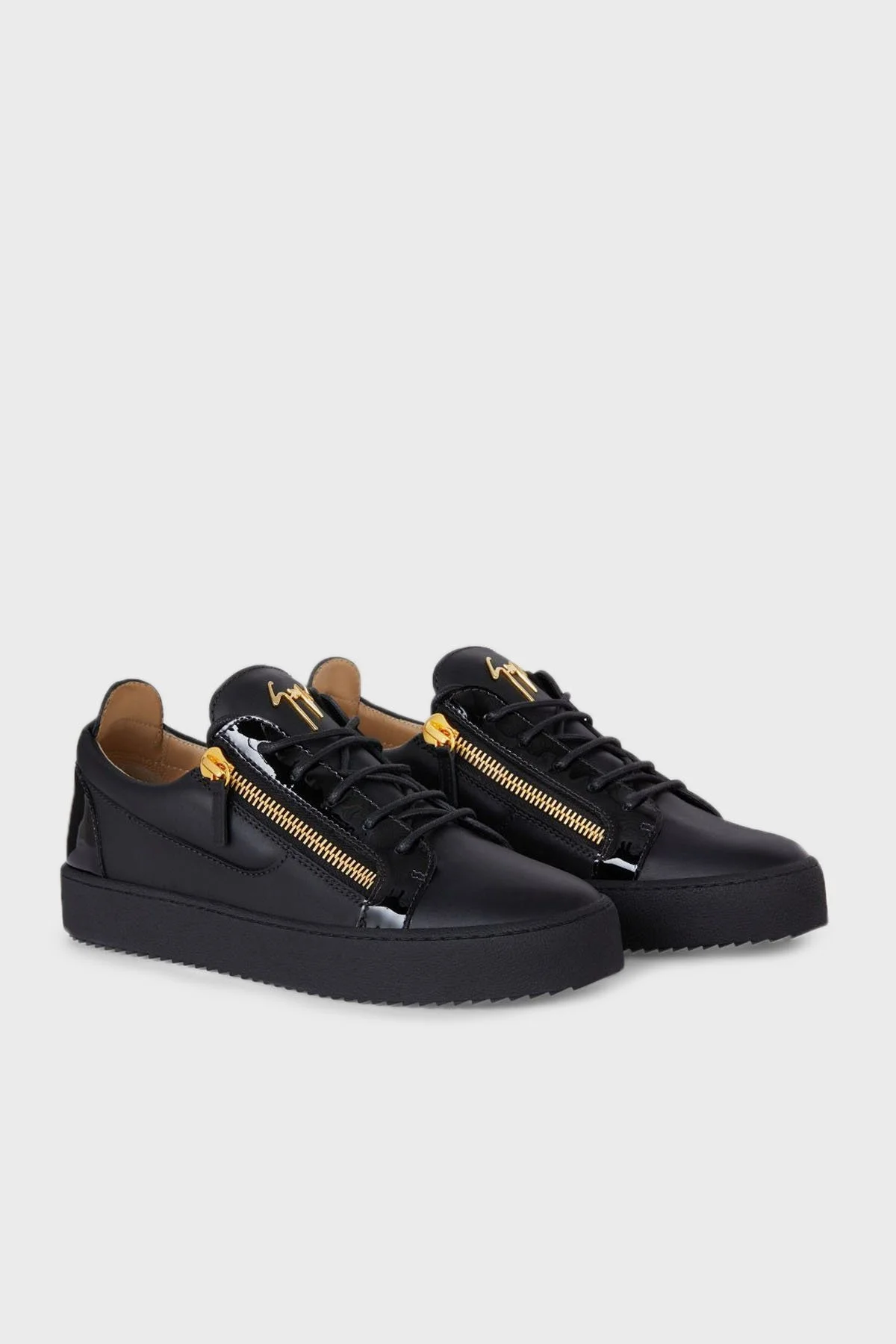 Giuseppe Zanotti Logolu Deri Sneaker Erkek Ayakkabı RU00010-003 SİYAH - 2