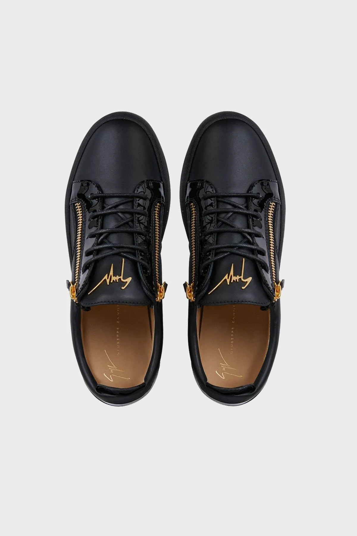Giuseppe Zanotti Logolu Deri Sneaker Erkek Ayakkabı RU00010-003 SİYAH - 4
