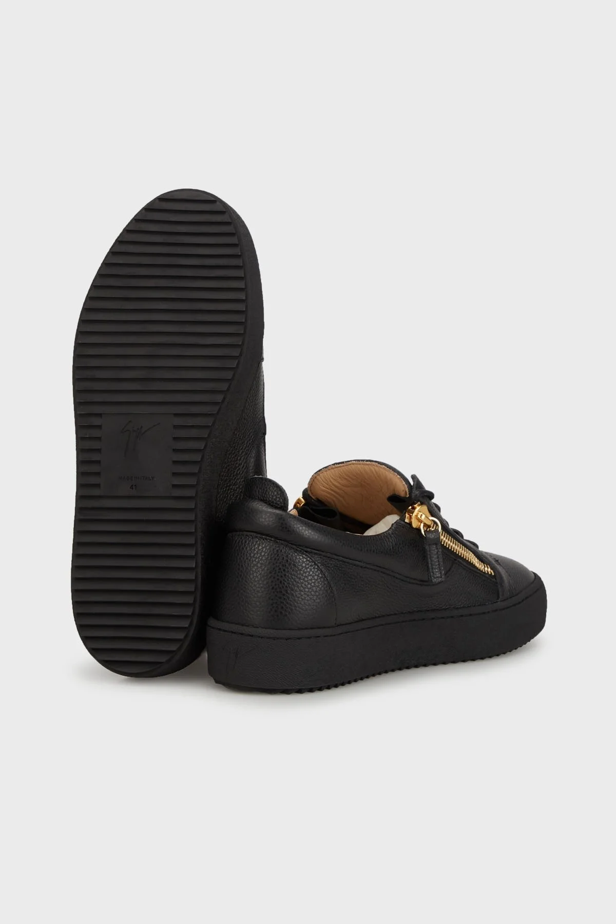 Giuseppe Zanotti Logolu Deri Sneaker Erkek Ayakkabı RU00010-138 SİYAH - 5