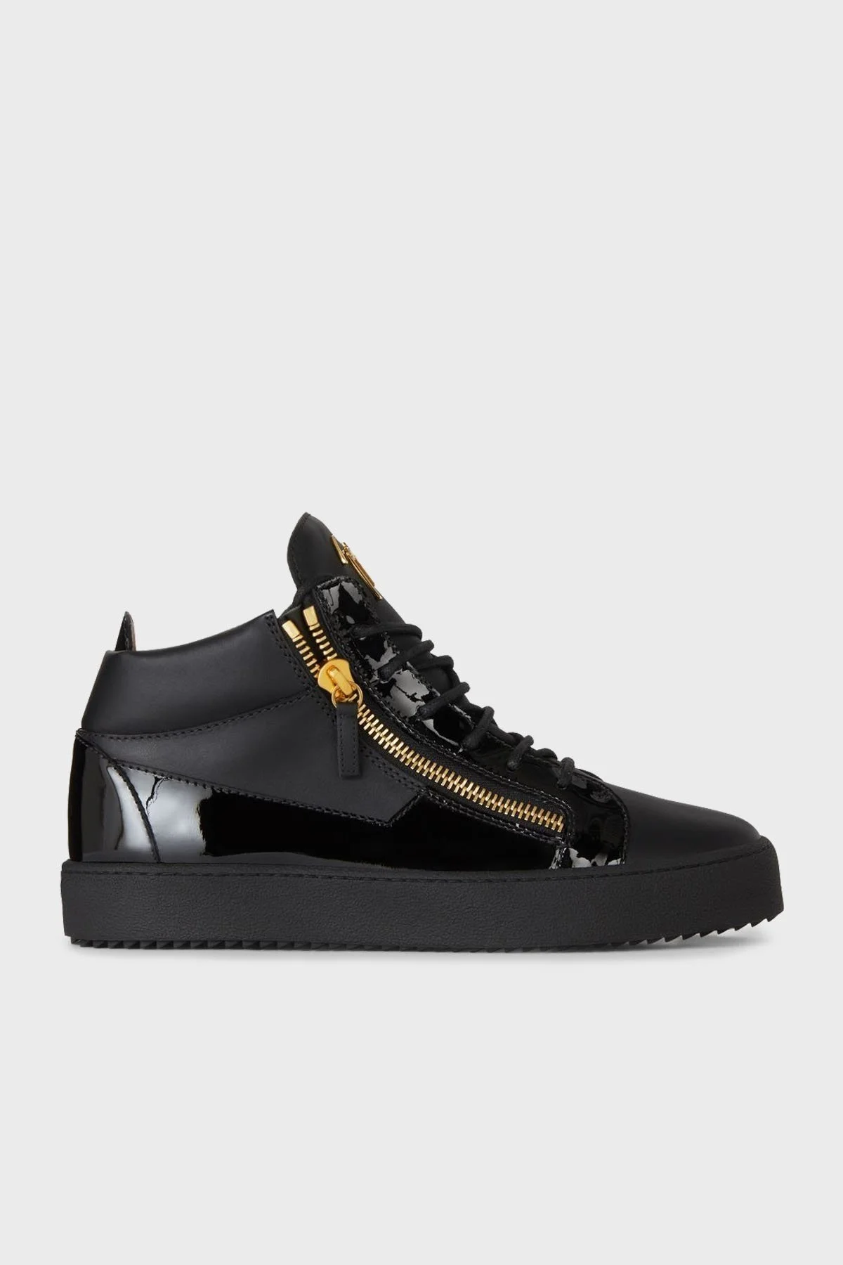 Giuseppe Zanotti Logolu Deri Sneaker Erkek Ayakkabı RU00011-003 SİYAH - 1