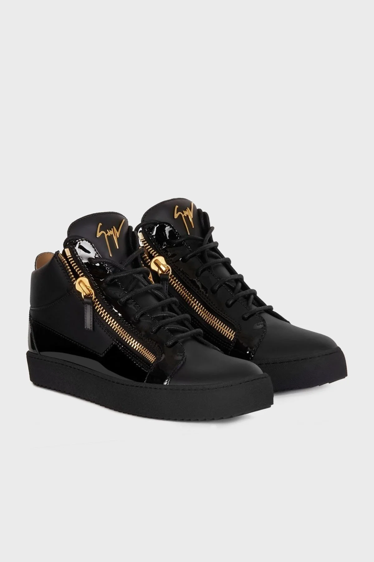 Giuseppe Zanotti Logolu Deri Sneaker Erkek Ayakkabı RU00011-003 SİYAH - 2