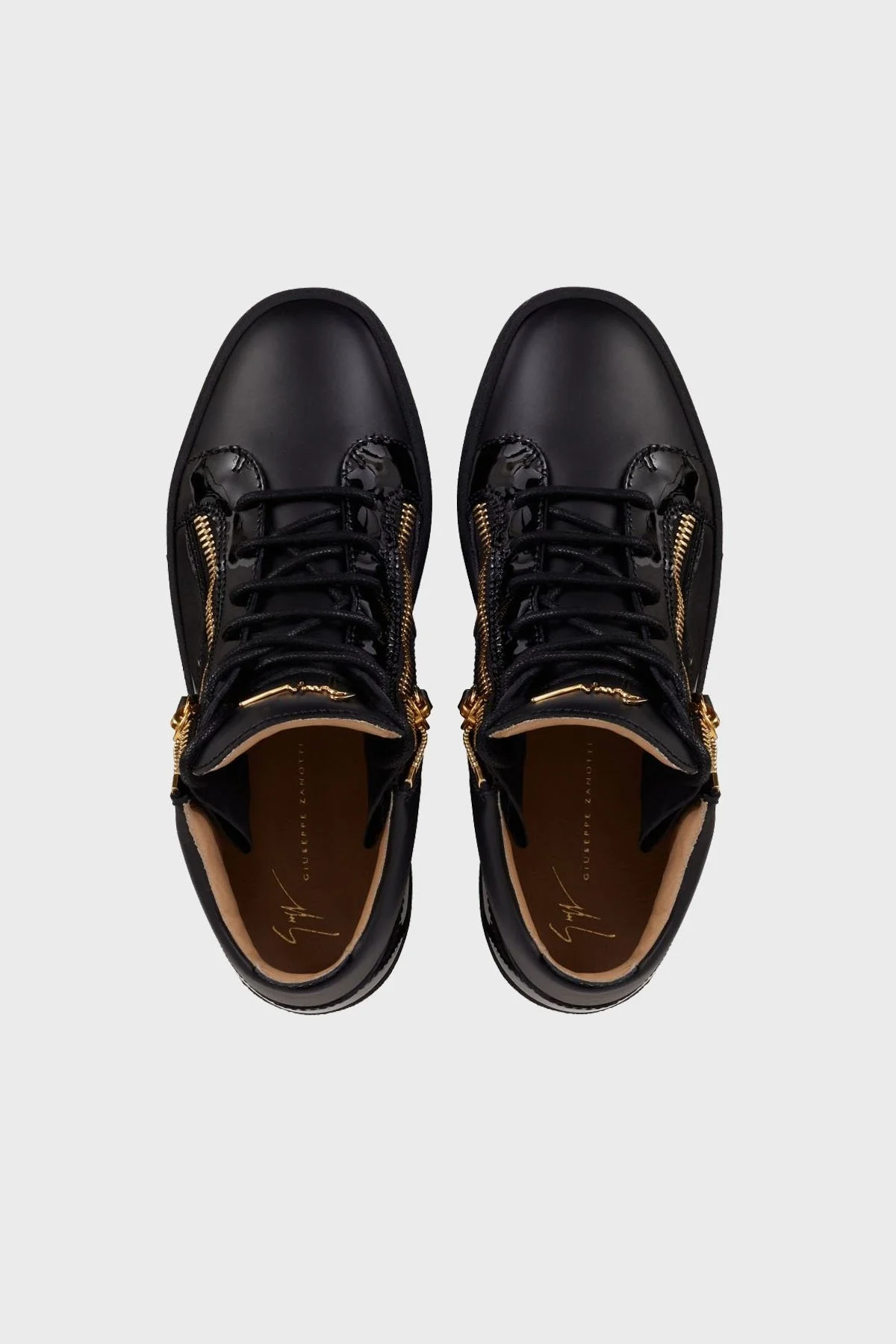 Giuseppe Zanotti Logolu Deri Sneaker Erkek Ayakkabı RU00011-003 SİYAH - 3