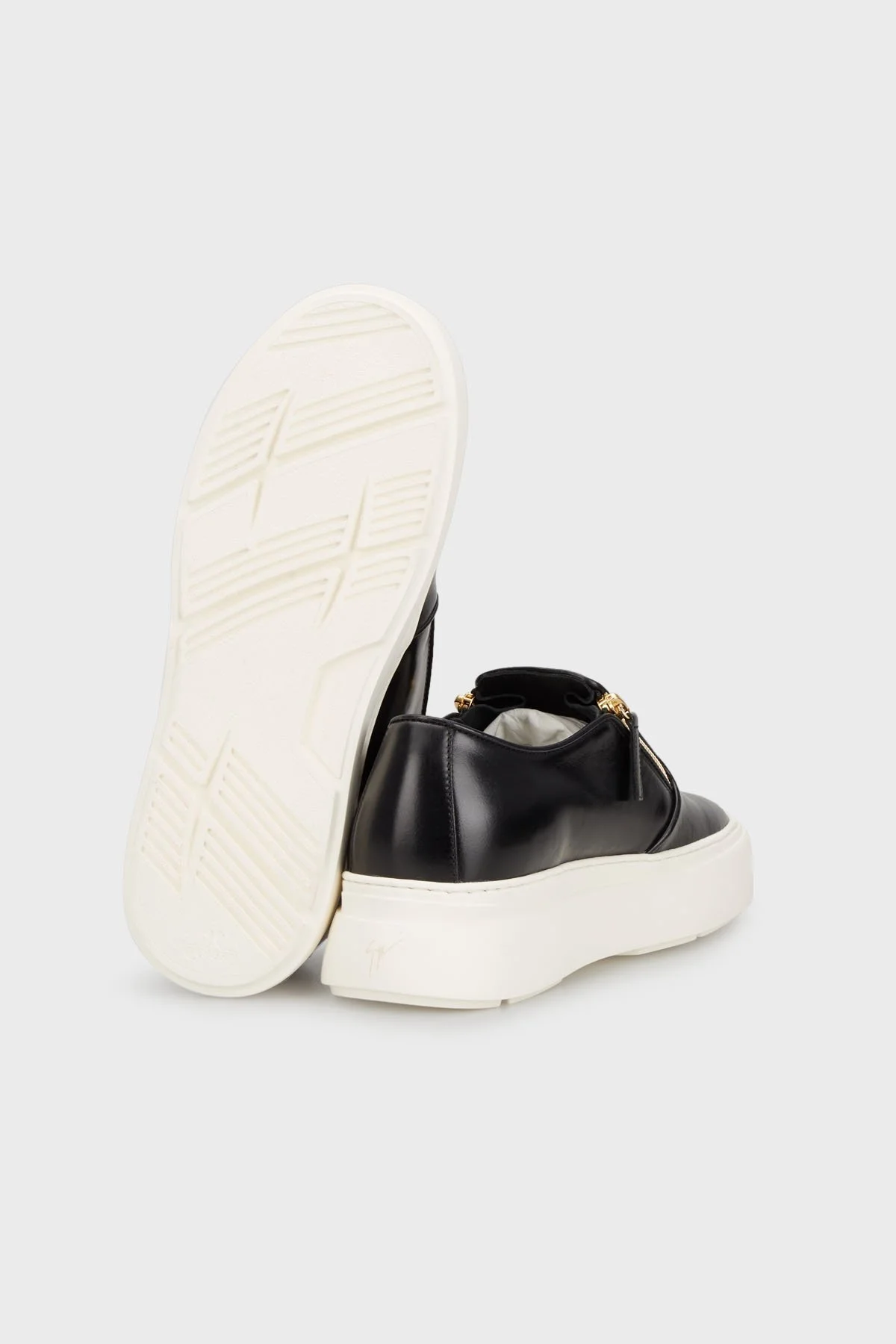 Giuseppe Zanotti Logolu Fermuarlı Deri Erkek Ayakkabı EU40010-009 SİYAH - 5